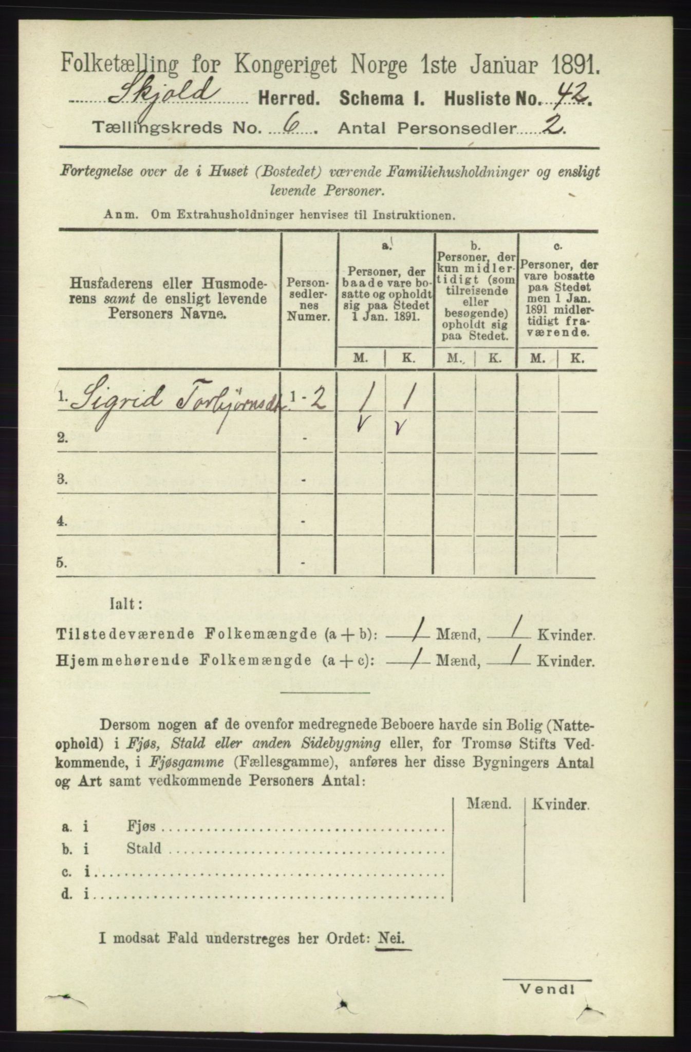 RA, Folketelling 1891 for 1154 Skjold herred, 1891, s. 991