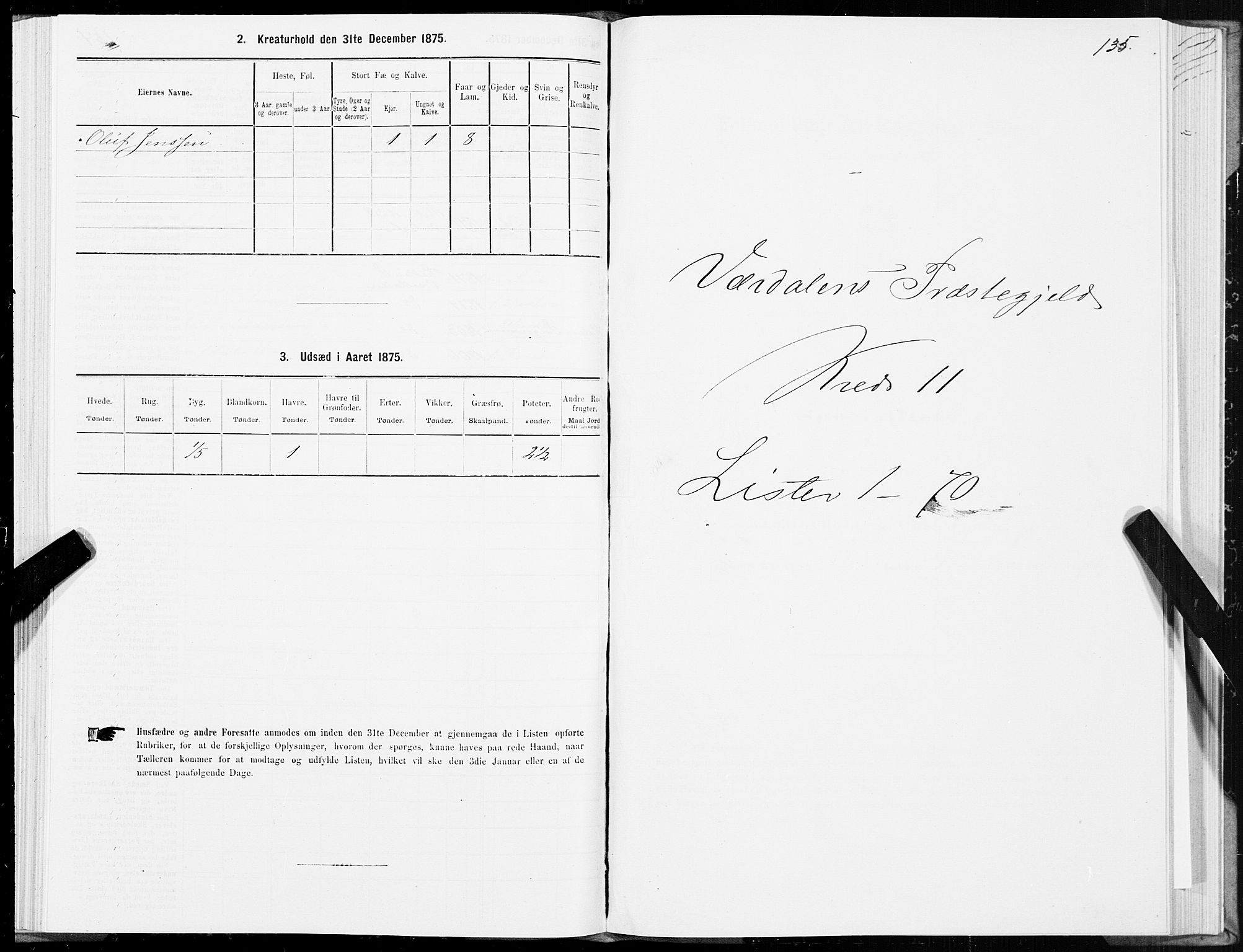 SAT, Folketelling 1875 for 1721P Verdal prestegjeld, 1875, s. 6135