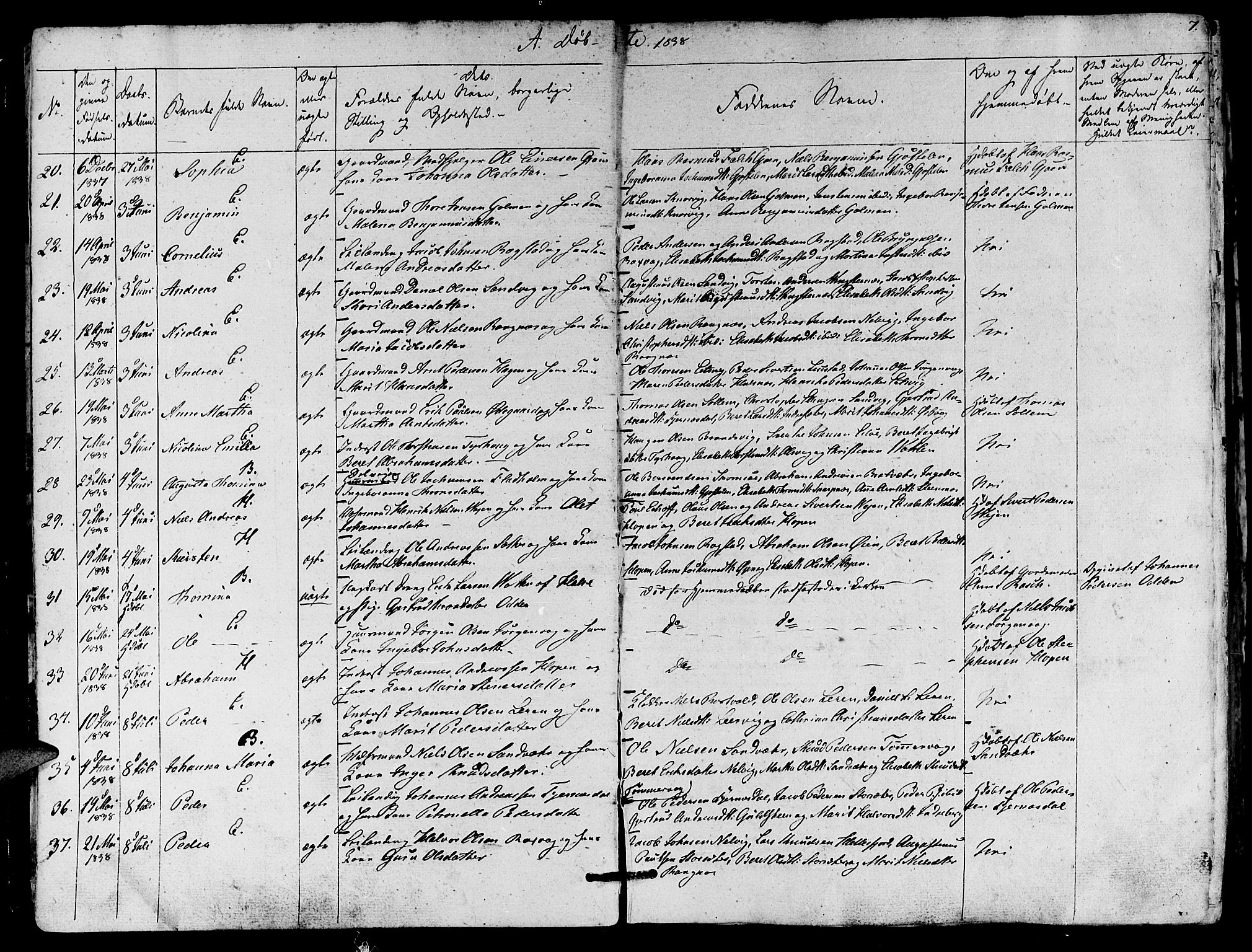 Ministerialprotokoller, klokkerbøker og fødselsregistre - Møre og Romsdal, AV/SAT-A-1454/581/L0936: Ministerialbok nr. 581A04, 1836-1852, s. 7