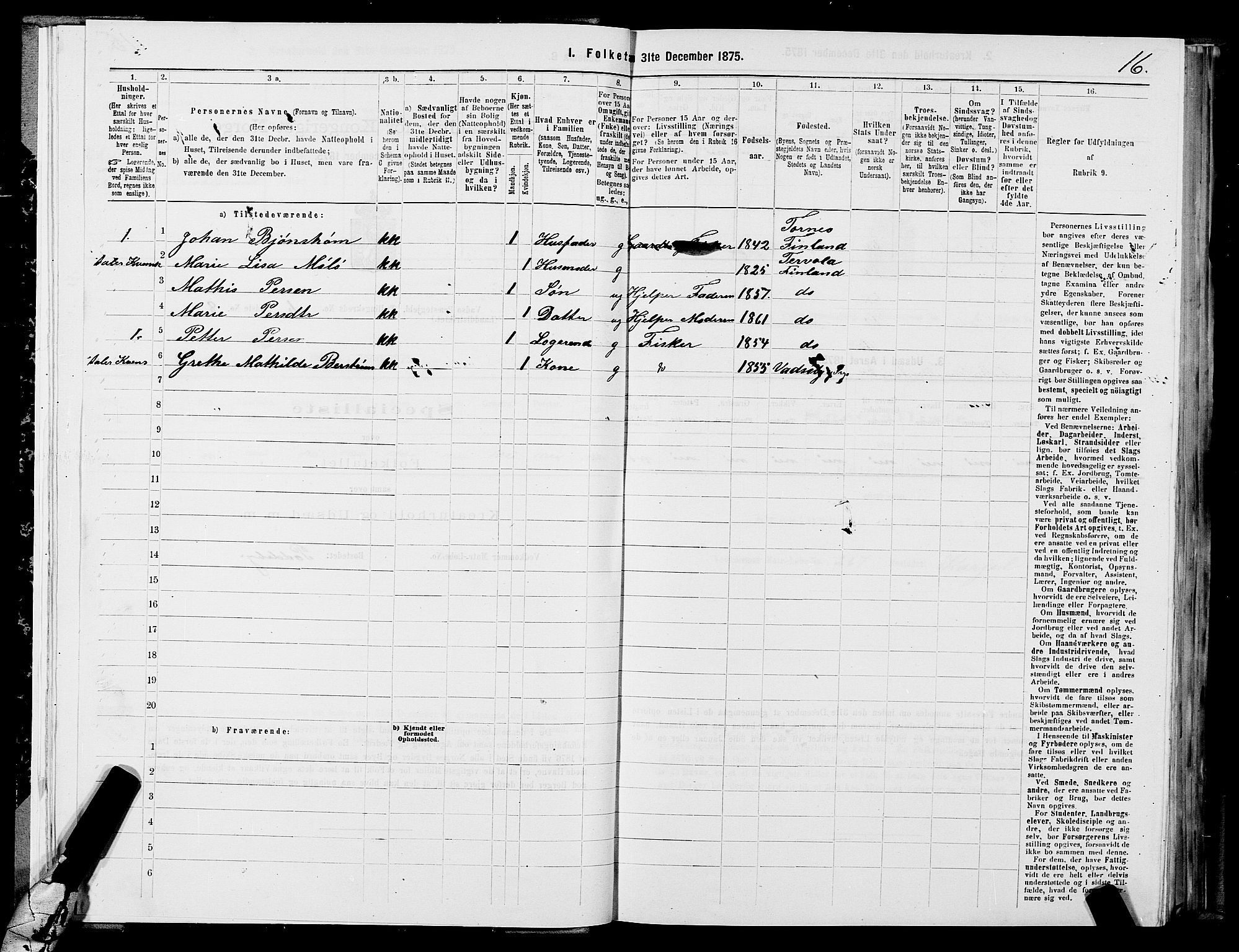 SATØ, Folketelling 1875 for 2029L Vadsø prestegjeld, Vadsø landsokn, 1875, s. 1016