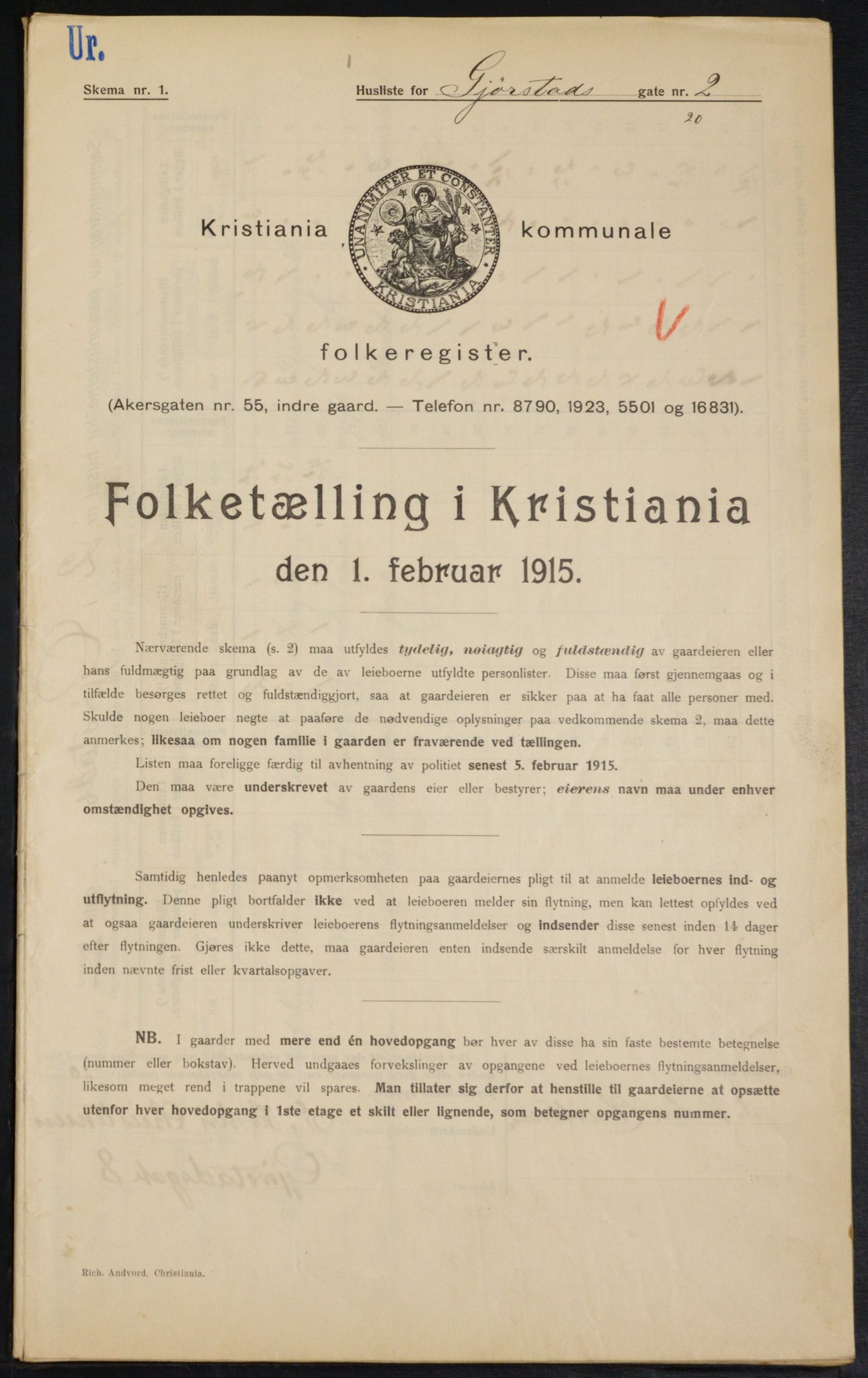 OBA, Kommunal folketelling 1.2.1915 for Kristiania, 1915, s. 28942