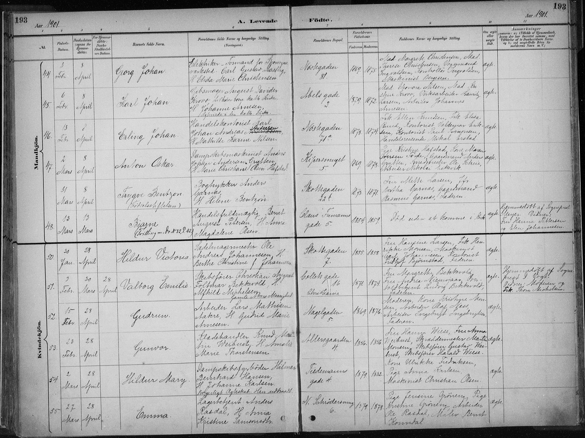 Nykirken Sokneprestembete, AV/SAB-A-77101/H/Haa/L0018: Ministerialbok nr. B 6, 1895-1903, s. 193
