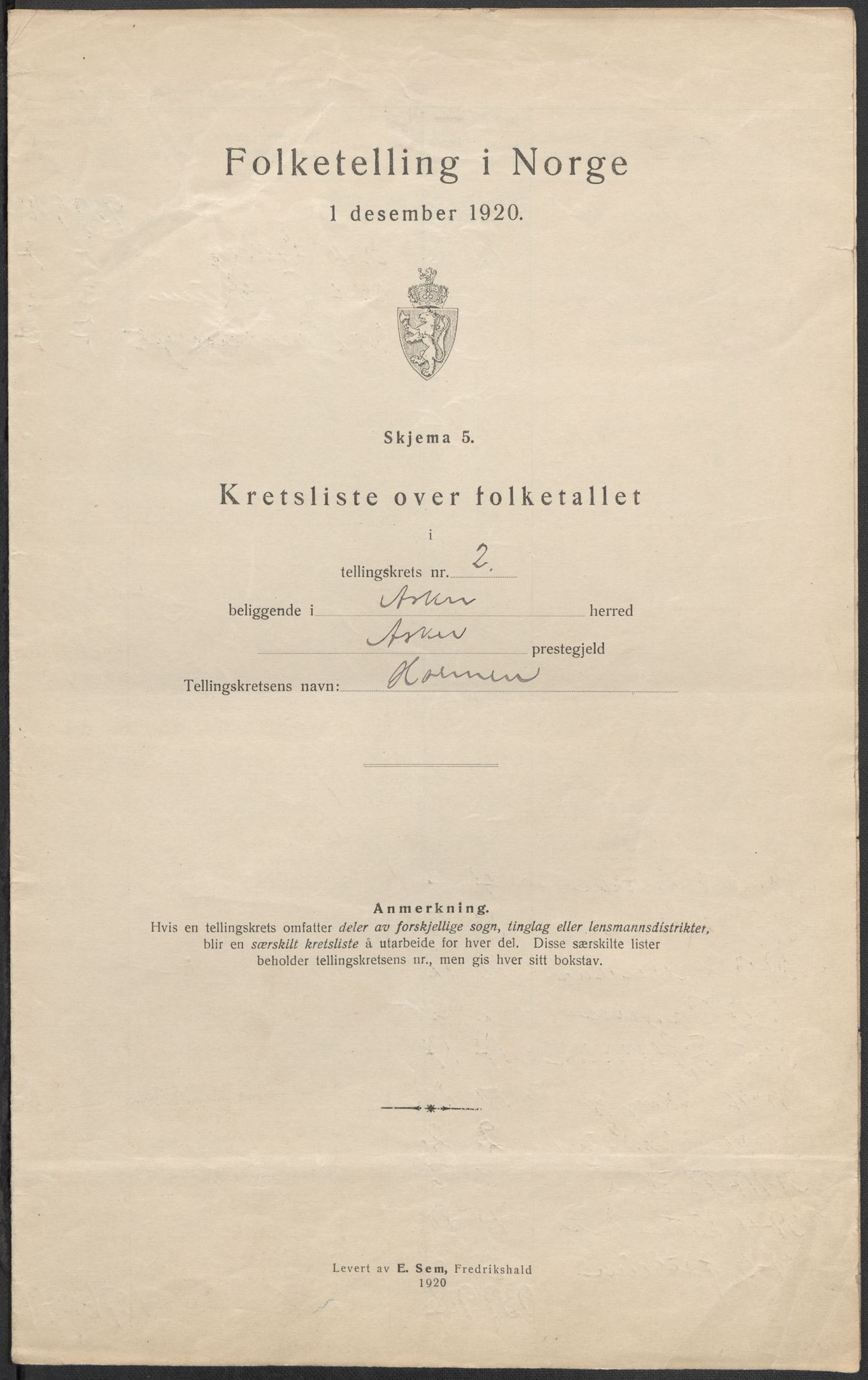 SAO, Folketelling 1920 for 0220 Asker herred, 1920, s. 13