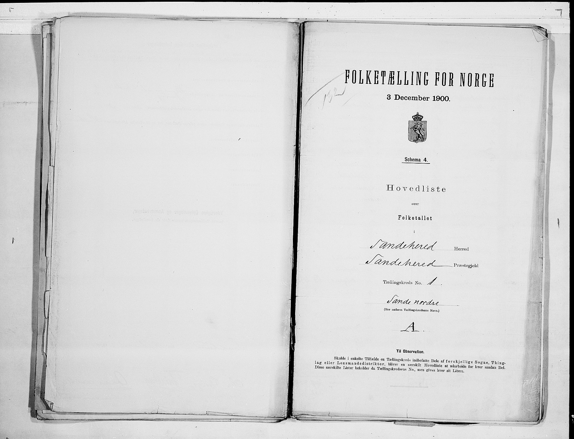 RA, Folketelling 1900 for 0724 Sandeherred herred, 1900, s. 4