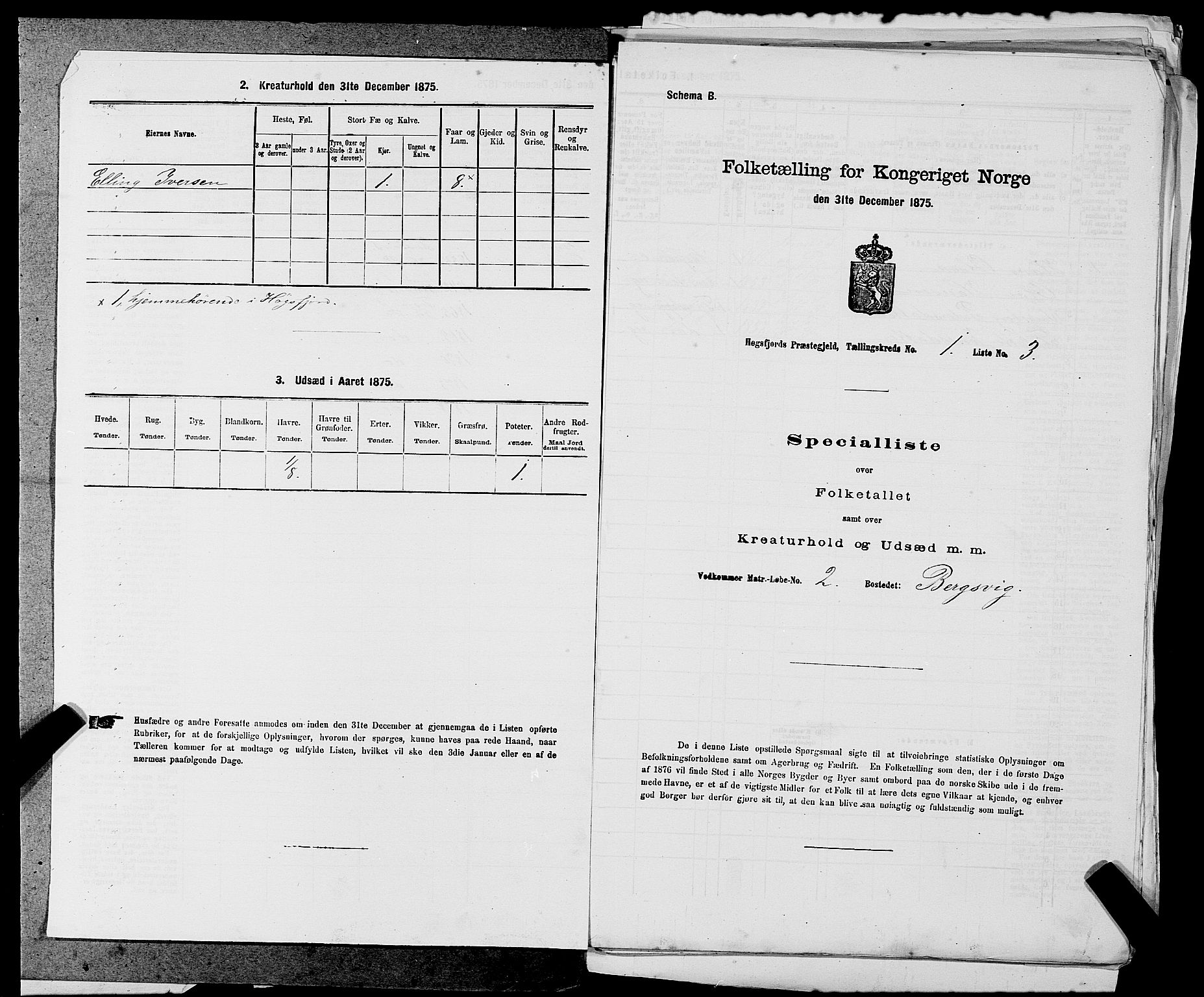 SAST, Folketelling 1875 for 1128P Høgsfjord prestegjeld, 1875, s. 69