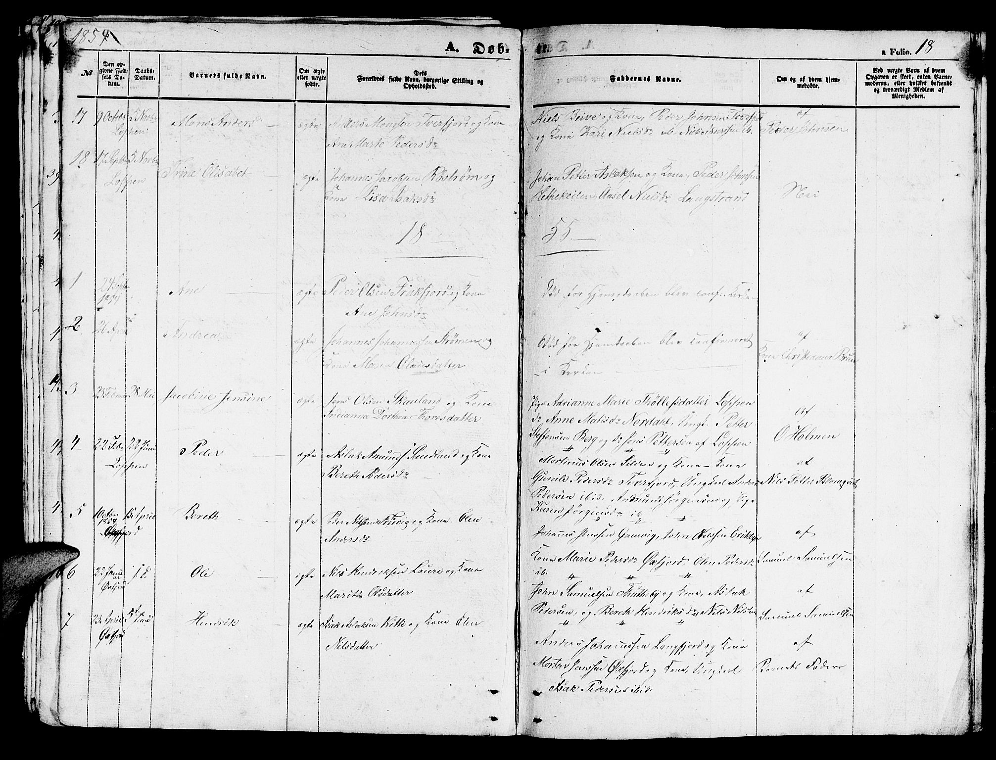 Loppa sokneprestkontor, AV/SATØ-S-1339/H/Hb/L0002klokker: Klokkerbok nr. 2, 1850-1880, s. 18