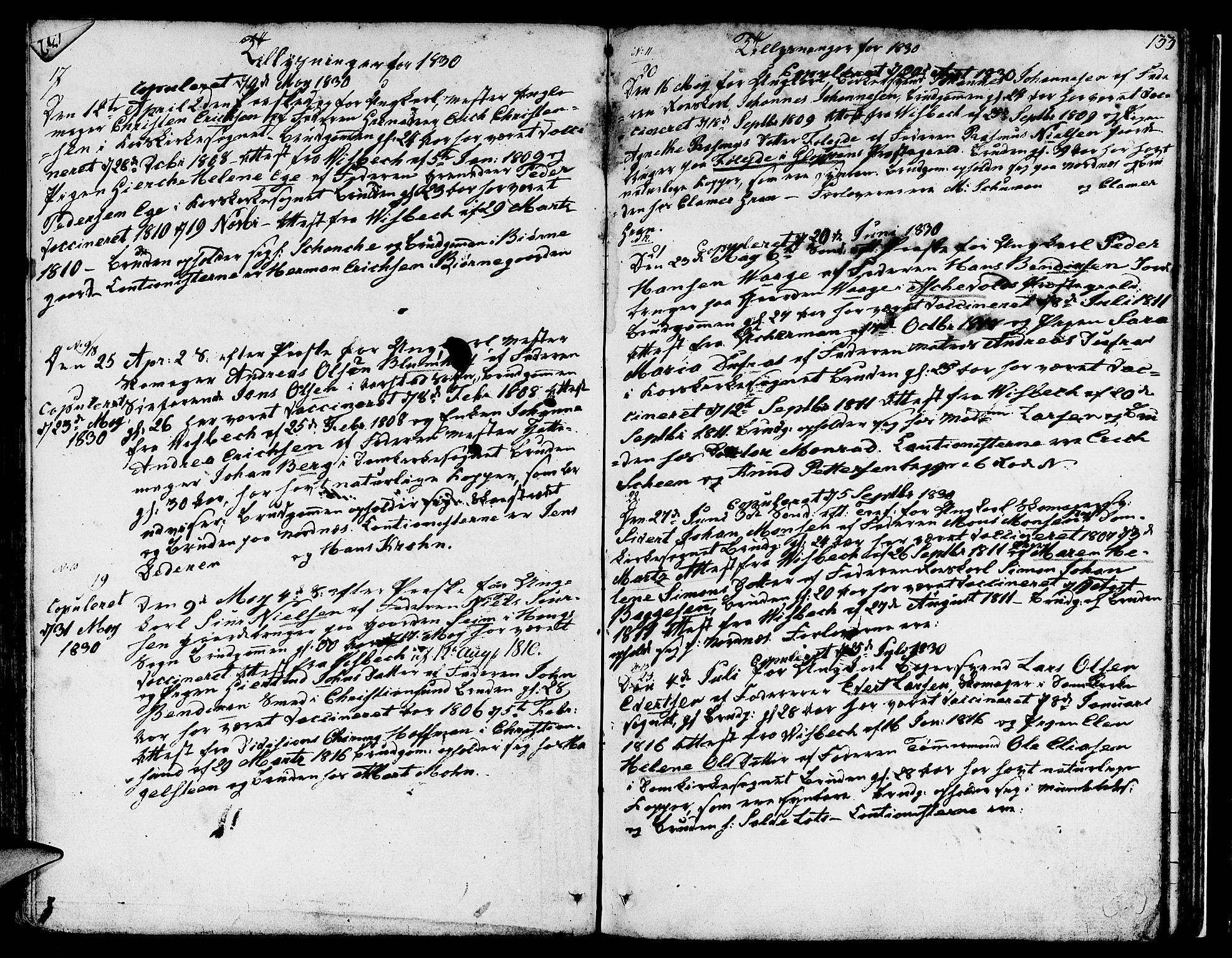 Nykirken Sokneprestembete, AV/SAB-A-77101/H/Hab: Klokkerbok nr. A 2, 1782-1847, s. 133