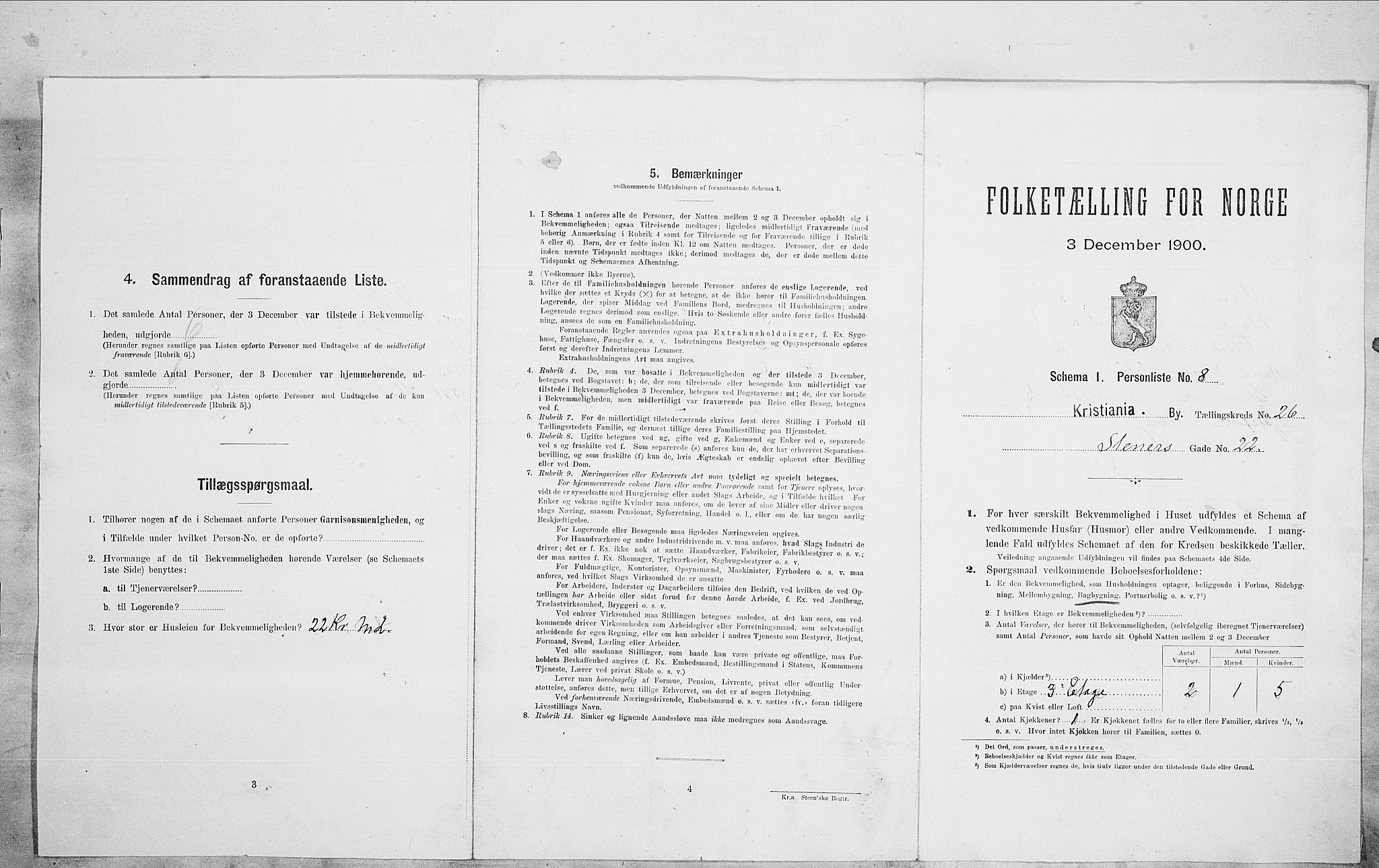 SAO, Folketelling 1900 for 0301 Kristiania kjøpstad, 1900, s. 91088
