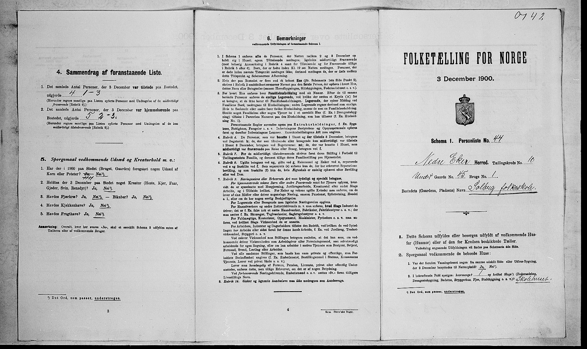 RA, Folketelling 1900 for 0625 Nedre Eiker herred, 1900, s. 1333