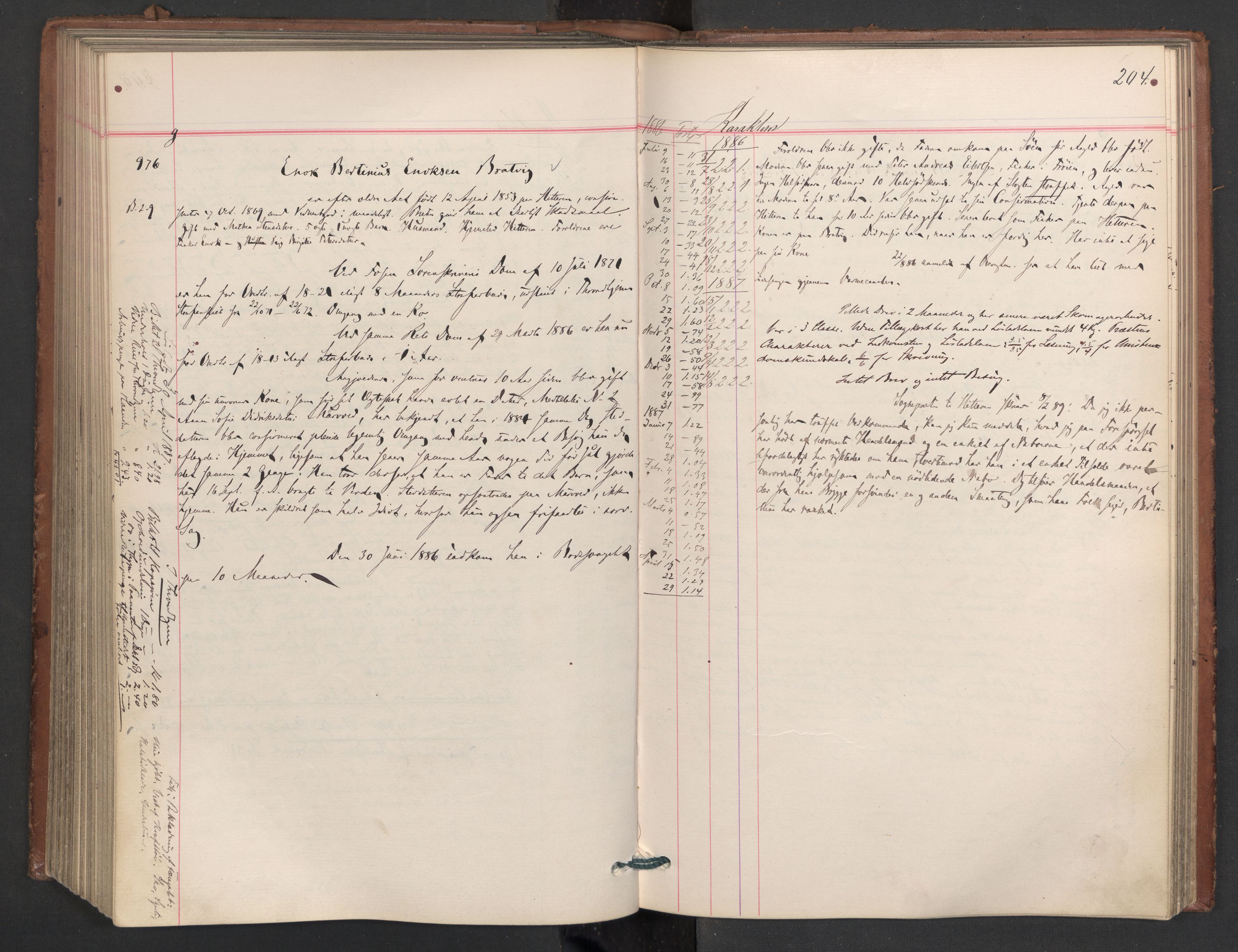 Botsfengslet, AV/RA-S-1539/D/Db/Dbb/L0023: 774g - 57h, 1885-1886, s. 204