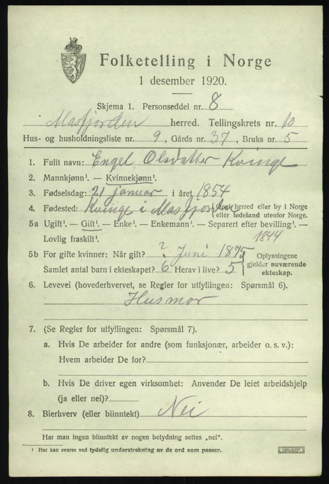 SAB, Folketelling 1920 for 1266 Masfjorden herred, 1920, s. 3803