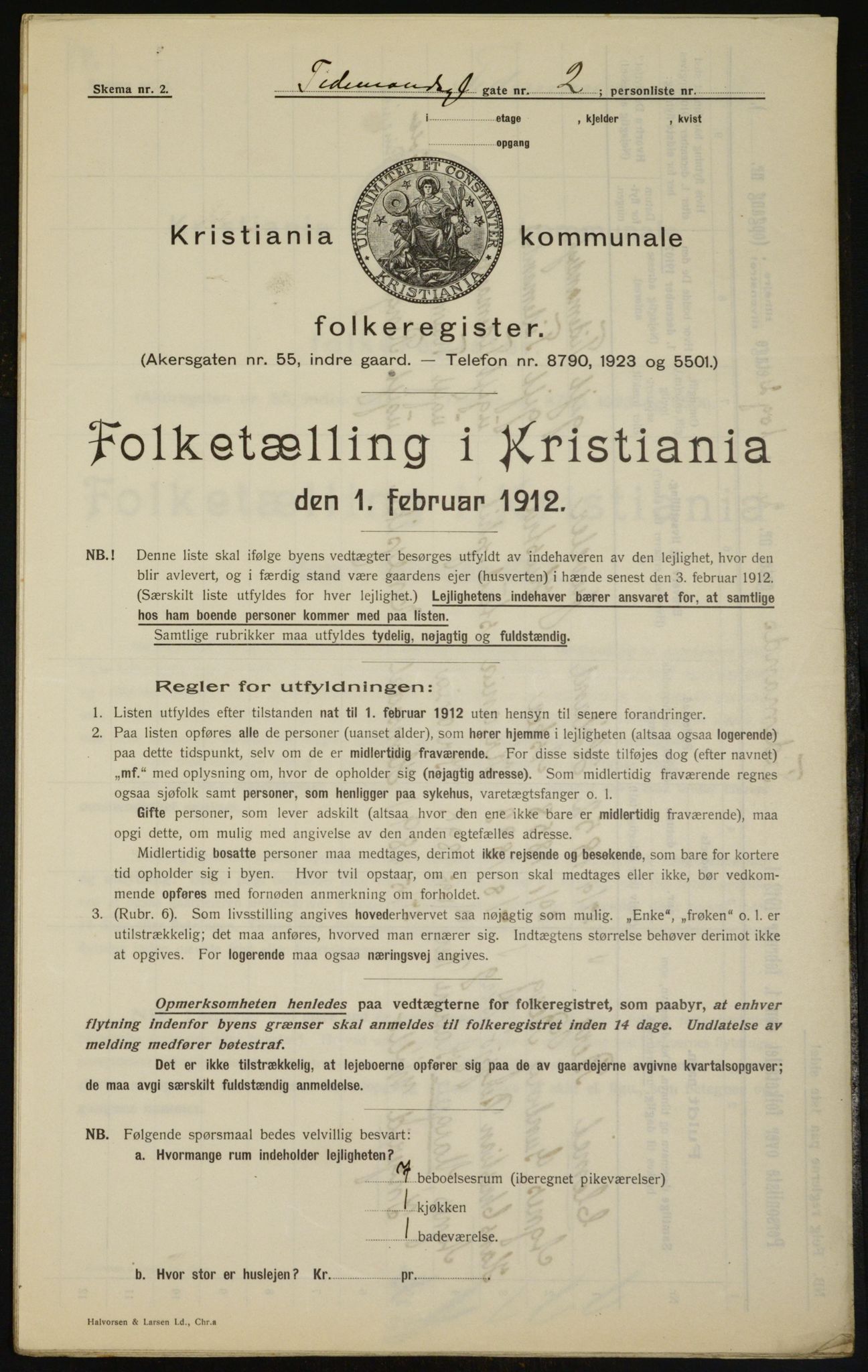 OBA, Kommunal folketelling 1.2.1912 for Kristiania, 1912, s. 111366