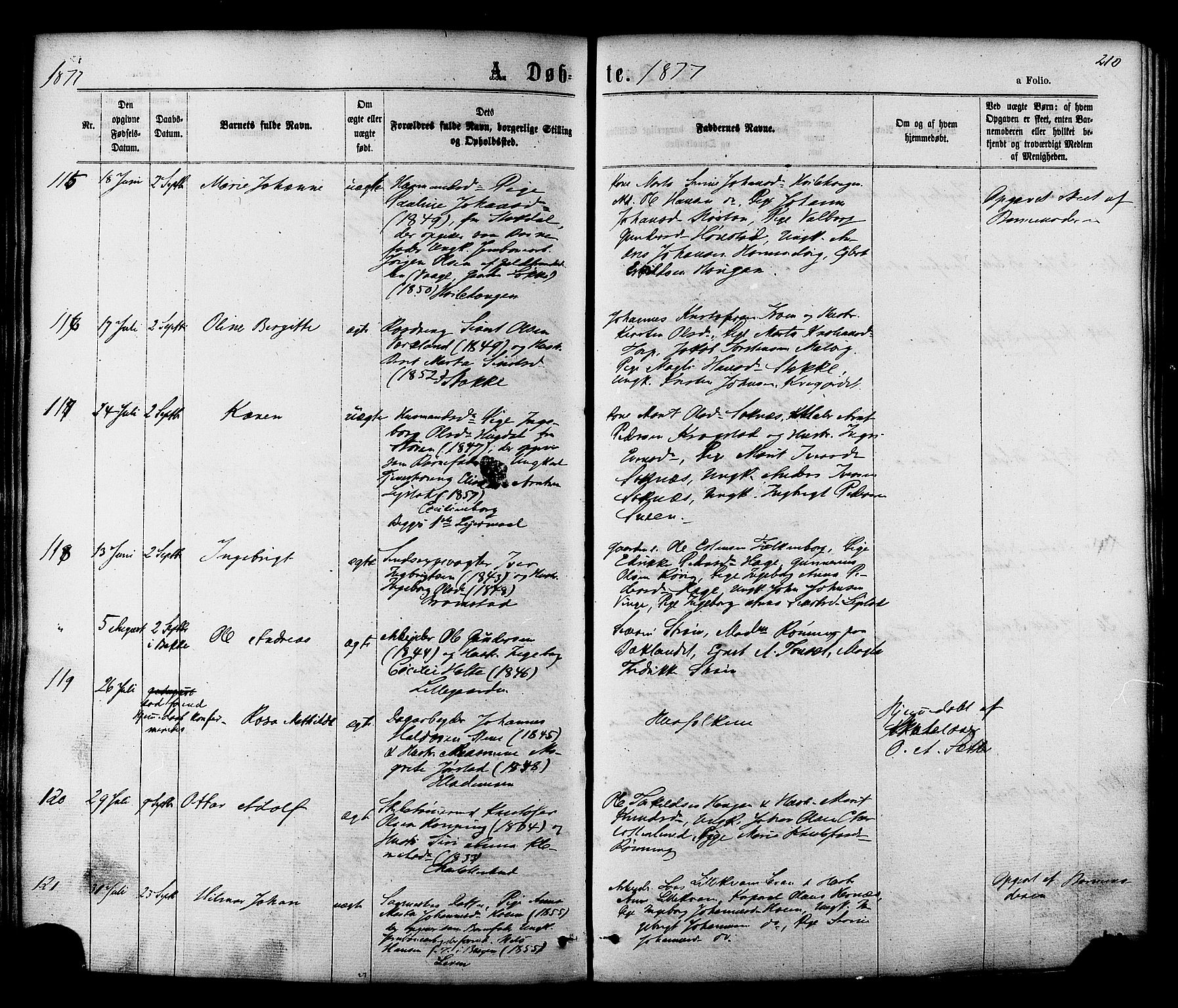 Ministerialprotokoller, klokkerbøker og fødselsregistre - Sør-Trøndelag, AV/SAT-A-1456/606/L0293: Ministerialbok nr. 606A08, 1866-1877, s. 210