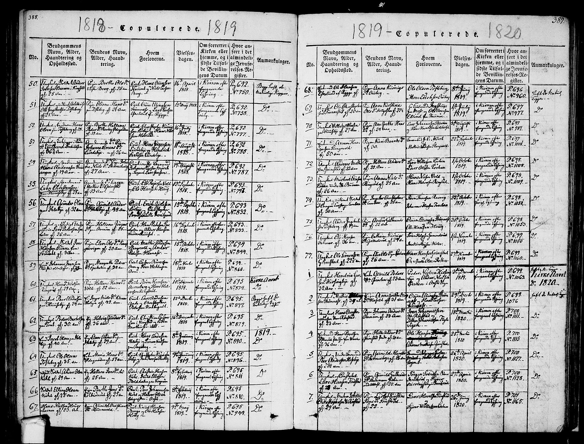 Råde prestekontor kirkebøker, AV/SAO-A-2009/F/Fa/L0004: Ministerialbok nr. 4, 1814-1830, s. 388-389