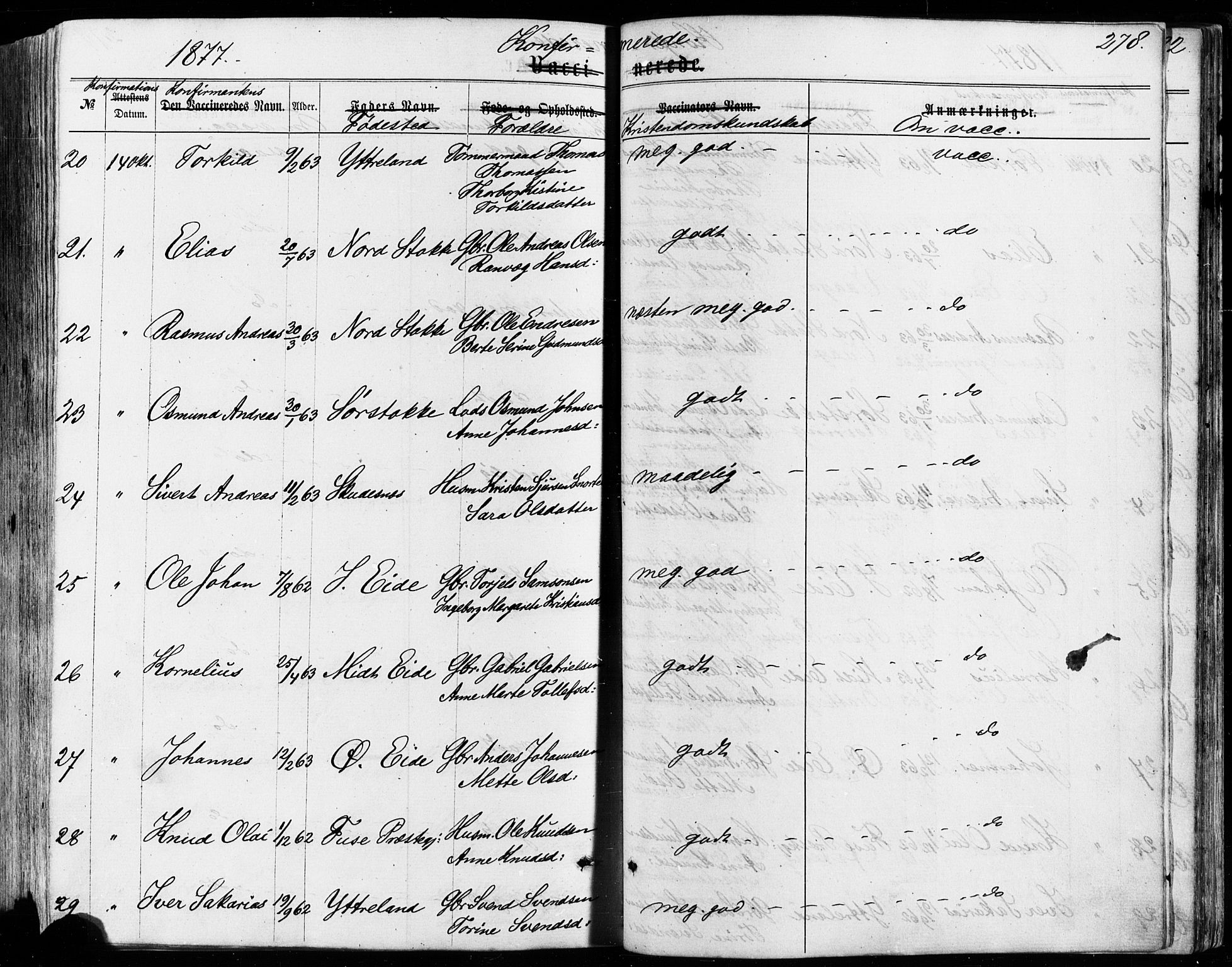 Avaldsnes sokneprestkontor, AV/SAST-A -101851/H/Ha/Haa/L0011: Ministerialbok nr. A 11, 1861-1880, s. 278
