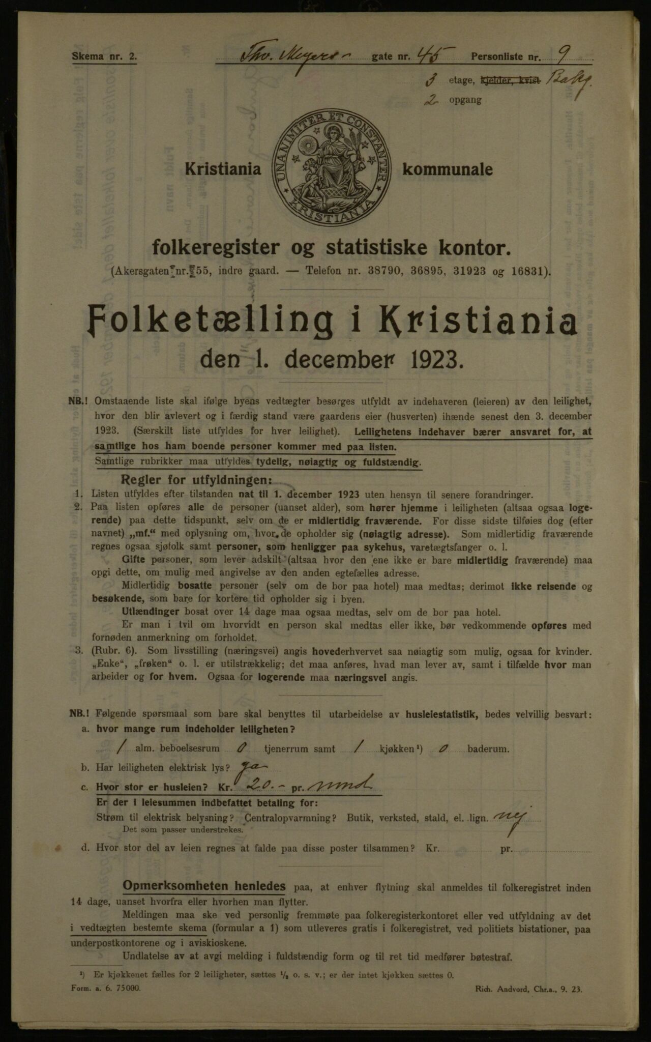 OBA, Kommunal folketelling 1.12.1923 for Kristiania, 1923, s. 121968