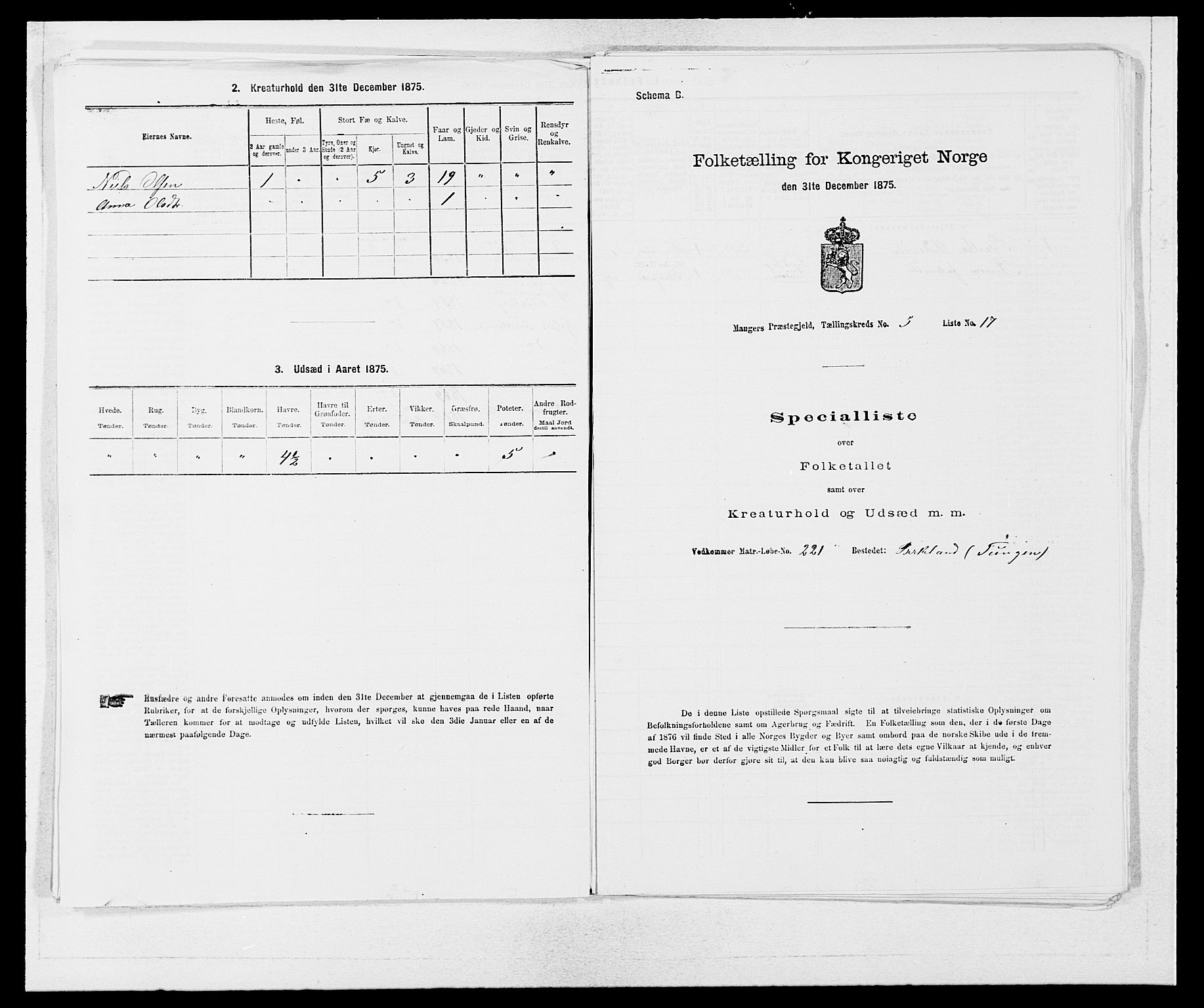 SAB, Folketelling 1875 for 1261P Manger prestegjeld, 1875, s. 738