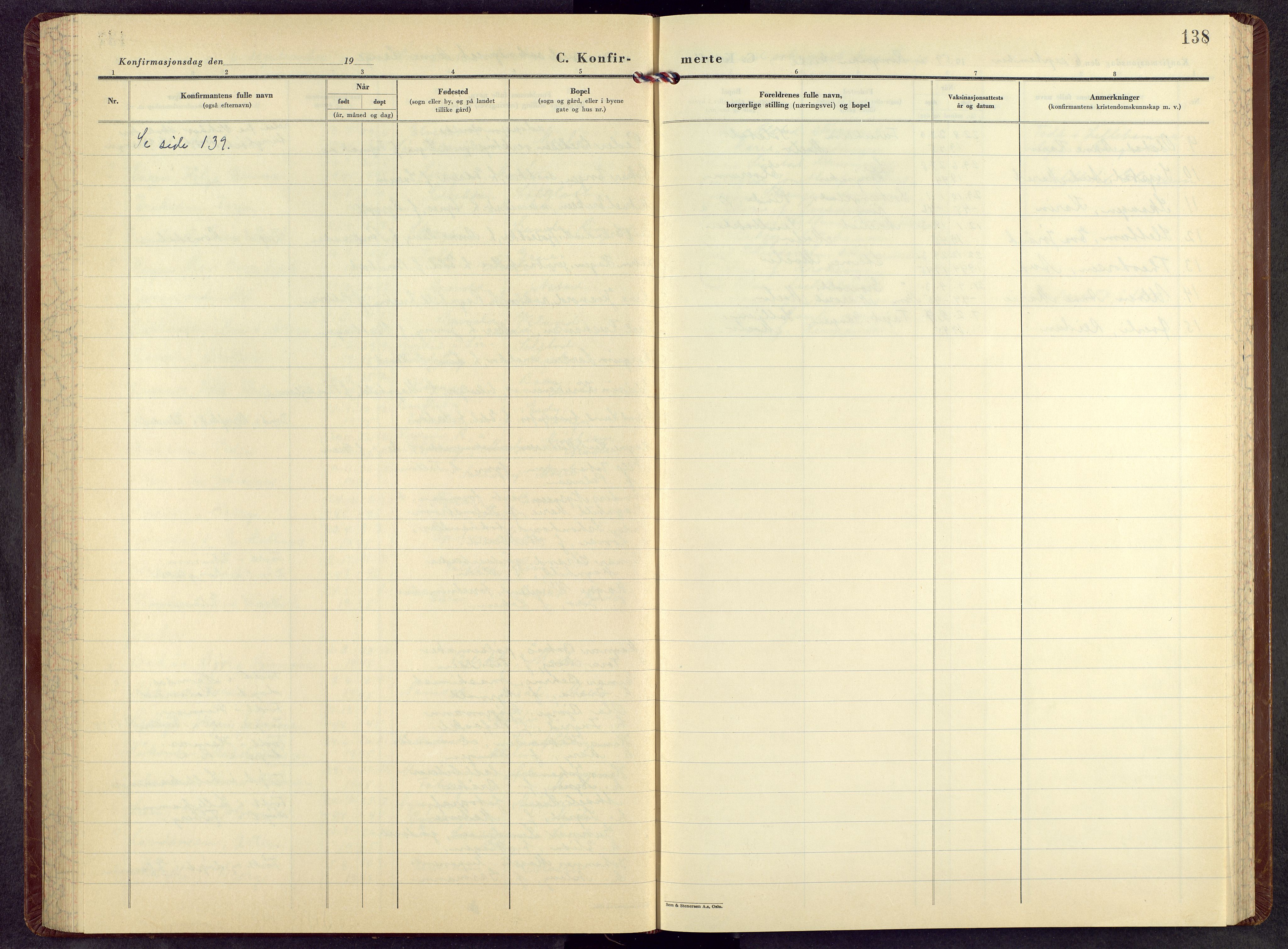 Ringsaker prestekontor, AV/SAH-PREST-014/L/La/L0022: Klokkerbok nr. 22, 1957-1966, s. 138