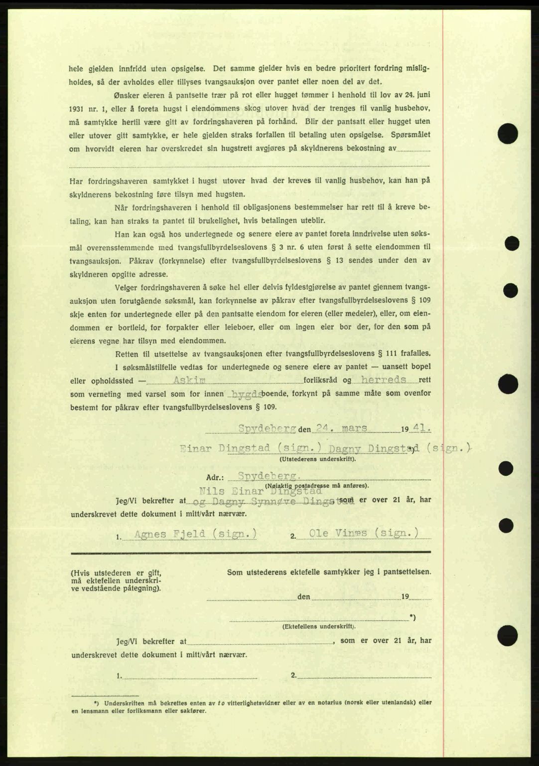 Moss sorenskriveri, SAO/A-10168: Pantebok nr. B10, 1940-1941, Dagboknr: 663/1941
