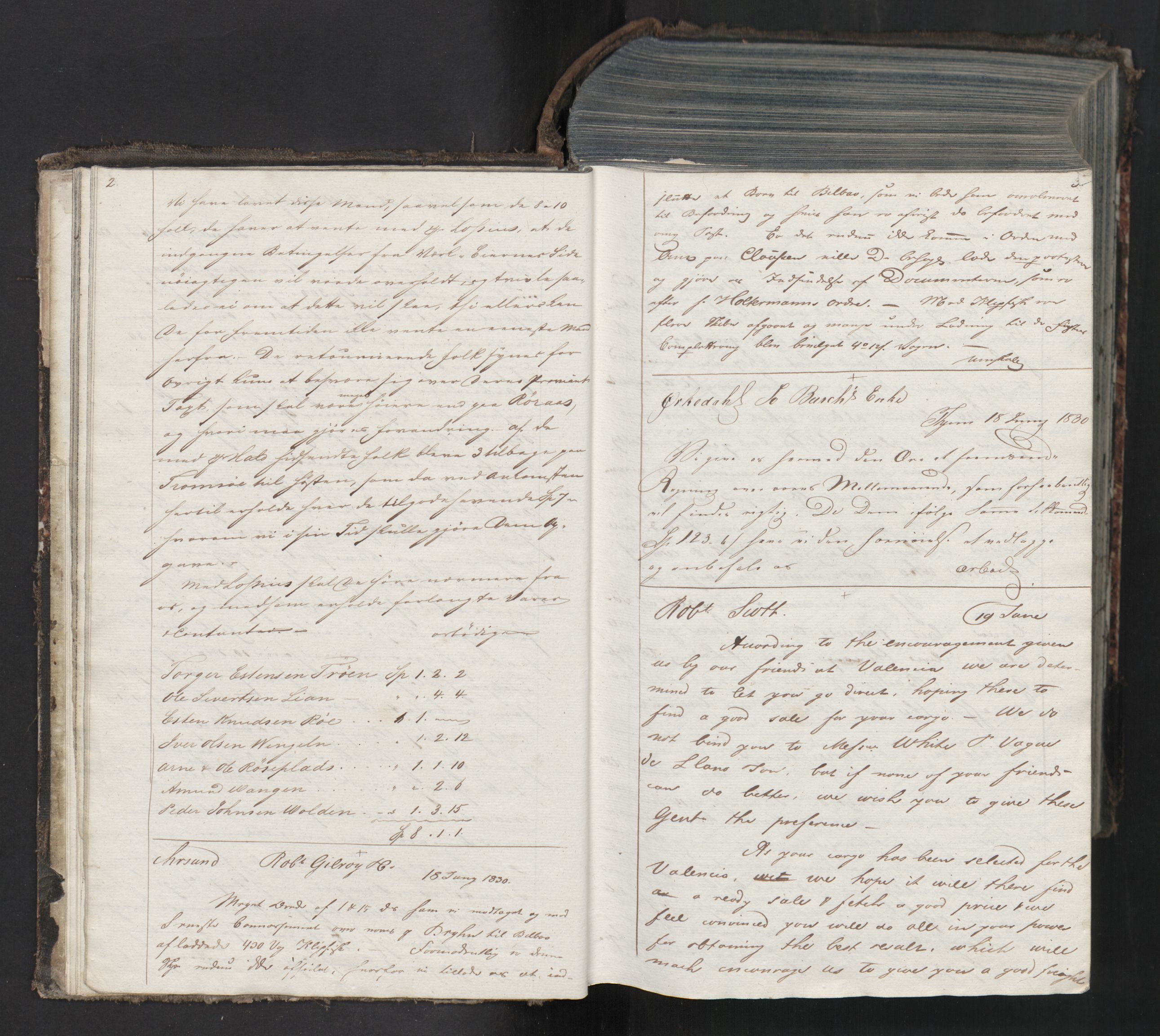 Hoë, Herman & Co, SAT/PA-0280/11/L0033: Kopibok, innenlandsk, 1830-1835, s. 2-3