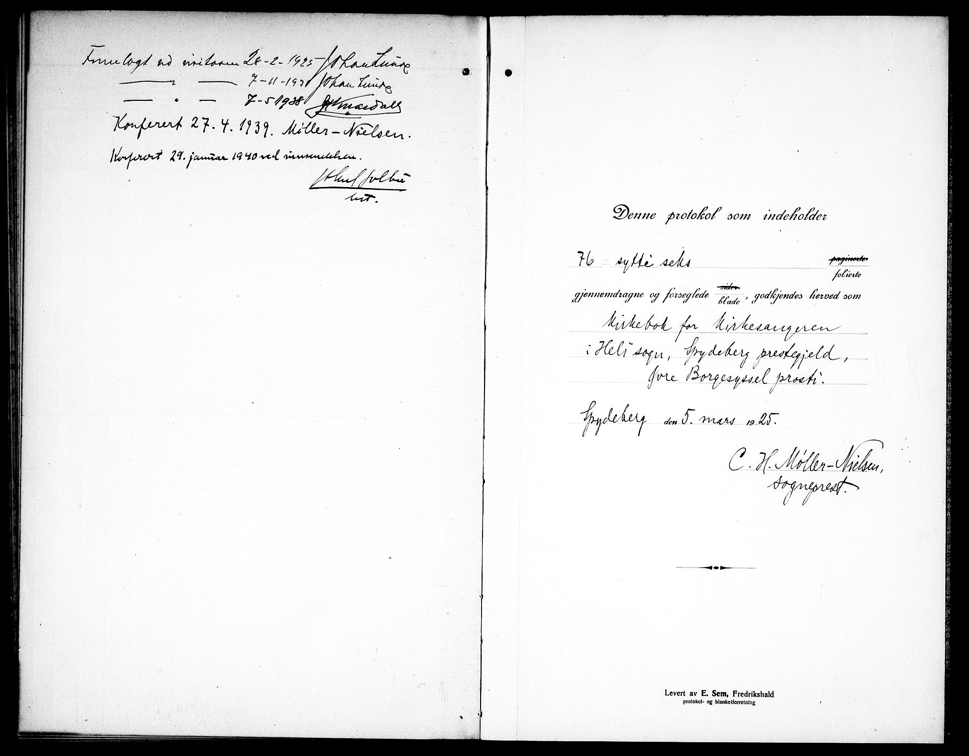 Spydeberg prestekontor Kirkebøker, AV/SAO-A-10924/G/Gc/L0002: Klokkerbok nr. III 2, 1918-1939