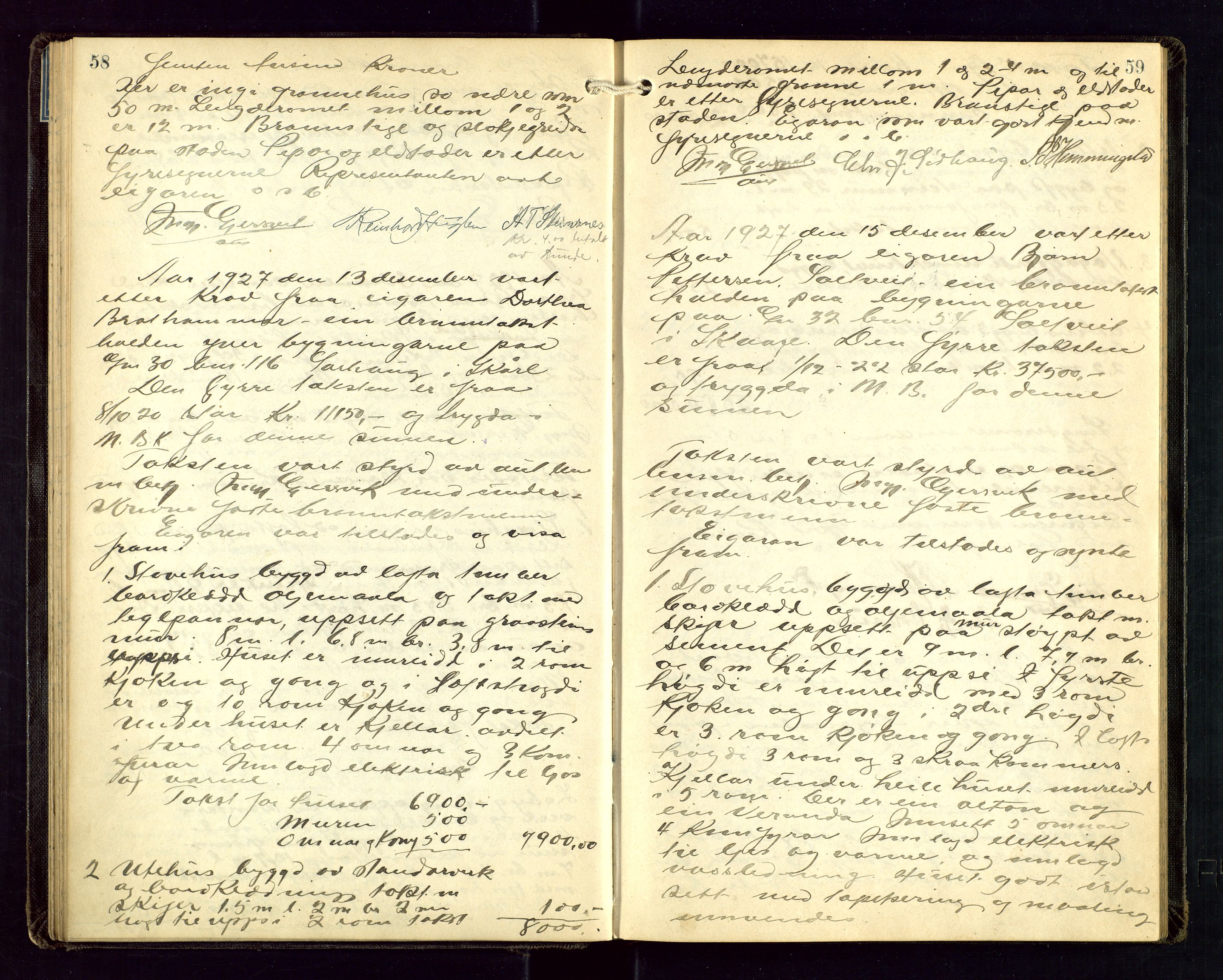 Torvestad lensmannskontor, AV/SAST-A-100307/1/Goa/L0004: "Brandtakstsprotokoll for lensmannen i Torvastad", 1925-1934, s. 58-59