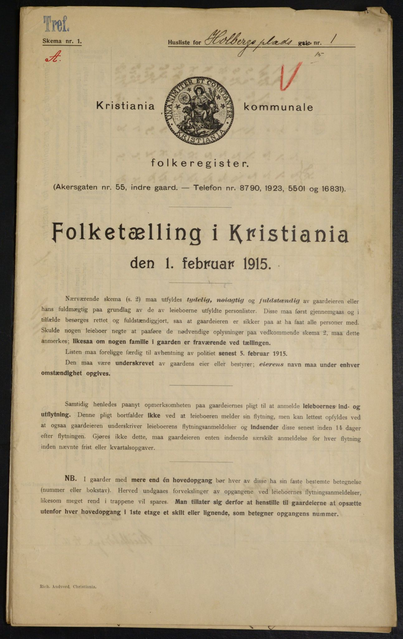 OBA, Kommunal folketelling 1.2.1915 for Kristiania, 1915, s. 40136