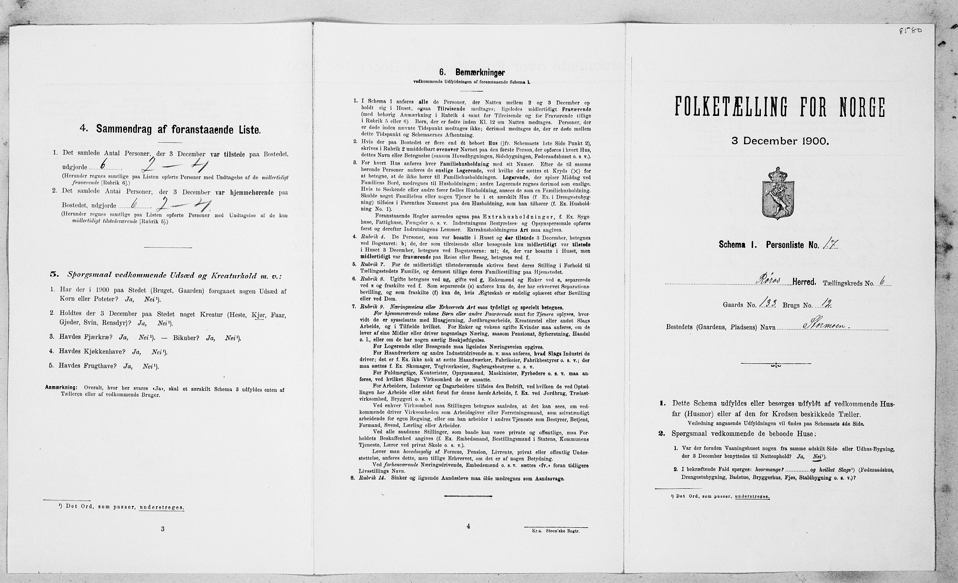 SAT, Folketelling 1900 for 1640 Røros herred, 1900, s. 798