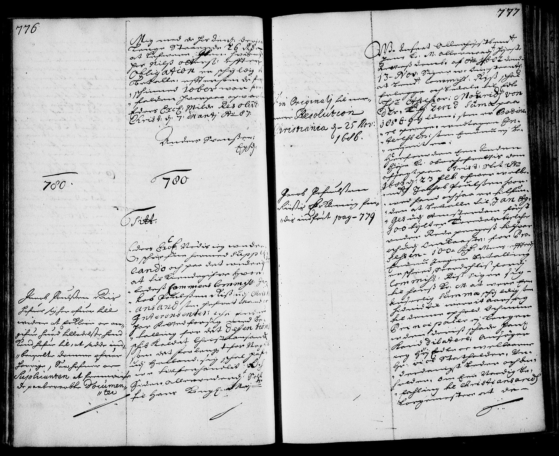 Stattholderembetet 1572-1771, AV/RA-EA-2870/Ae/L0003: Supplikasjons- og resolusjonsprotokoll, 1686-1687, s. 776-777