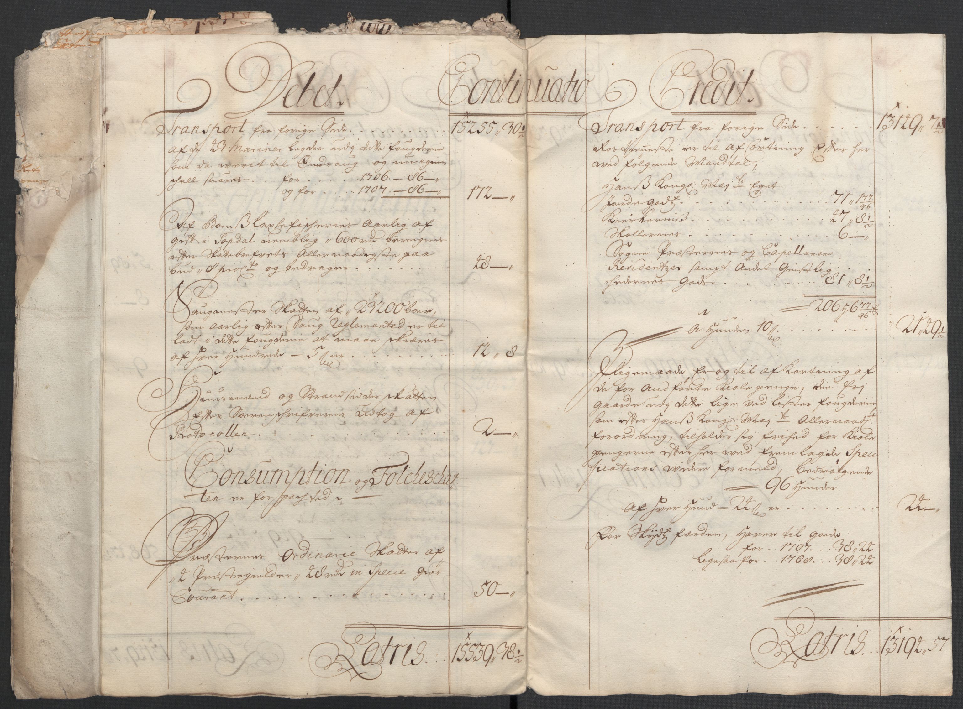 Rentekammeret inntil 1814, Reviderte regnskaper, Fogderegnskap, AV/RA-EA-4092/R43/L2552: Fogderegnskap Lista og Mandal, 1705-1709, s. 19