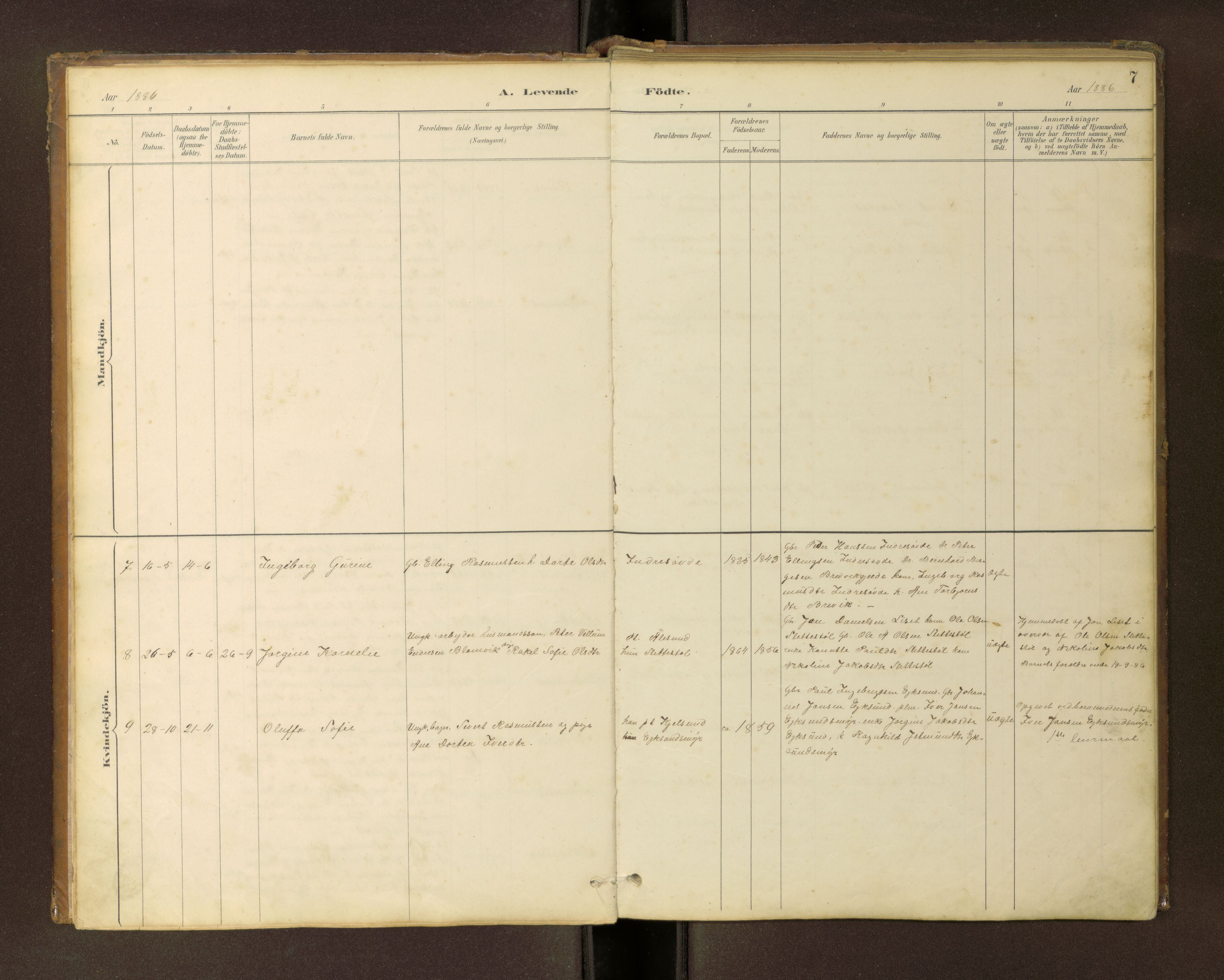 Ministerialprotokoller, klokkerbøker og fødselsregistre - Møre og Romsdal, AV/SAT-A-1454/504/L0060: Klokkerbok nr. 504C02, 1884-1903, s. 7