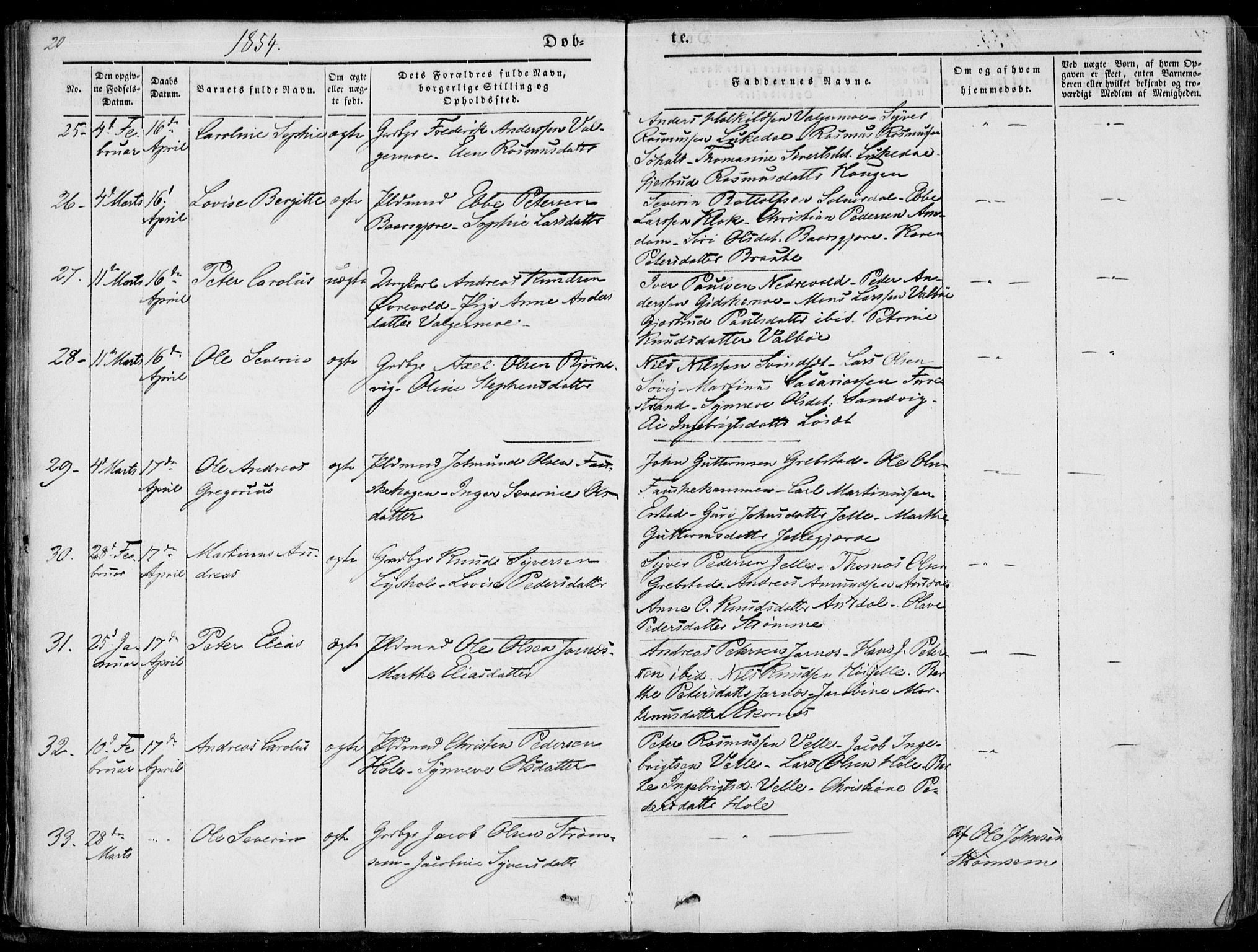 Ministerialprotokoller, klokkerbøker og fødselsregistre - Møre og Romsdal, AV/SAT-A-1454/522/L0313: Ministerialbok nr. 522A08, 1852-1862, s. 20