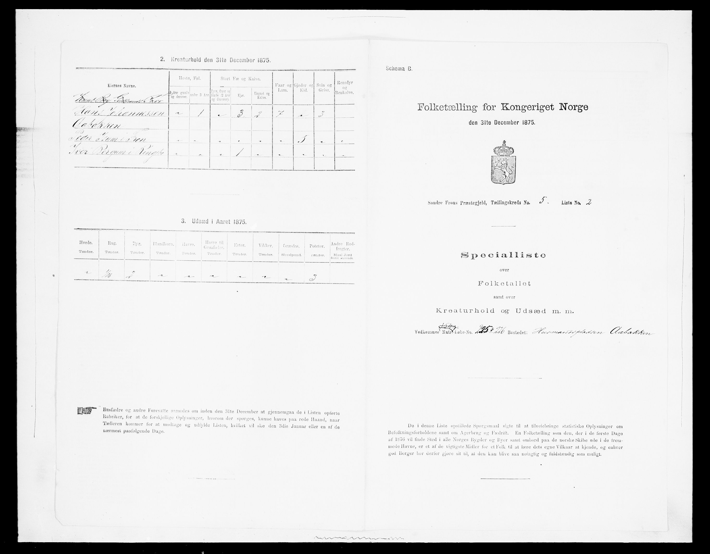 SAH, Folketelling 1875 for 0519P Sør-Fron prestegjeld, 1875, s. 703