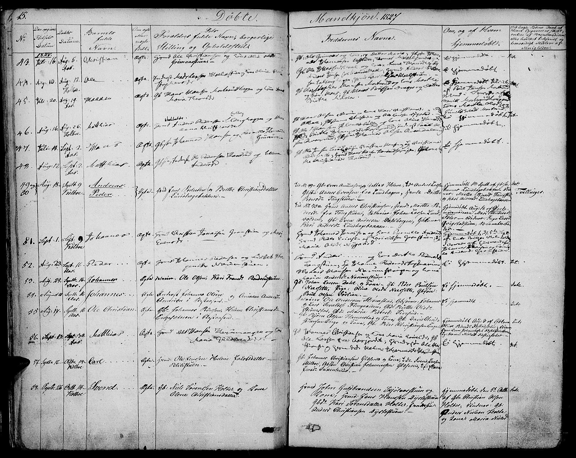 Vestre Toten prestekontor, SAH/PREST-108/H/Ha/Haa/L0002: Ministerialbok nr. 2, 1825-1837, s. 15