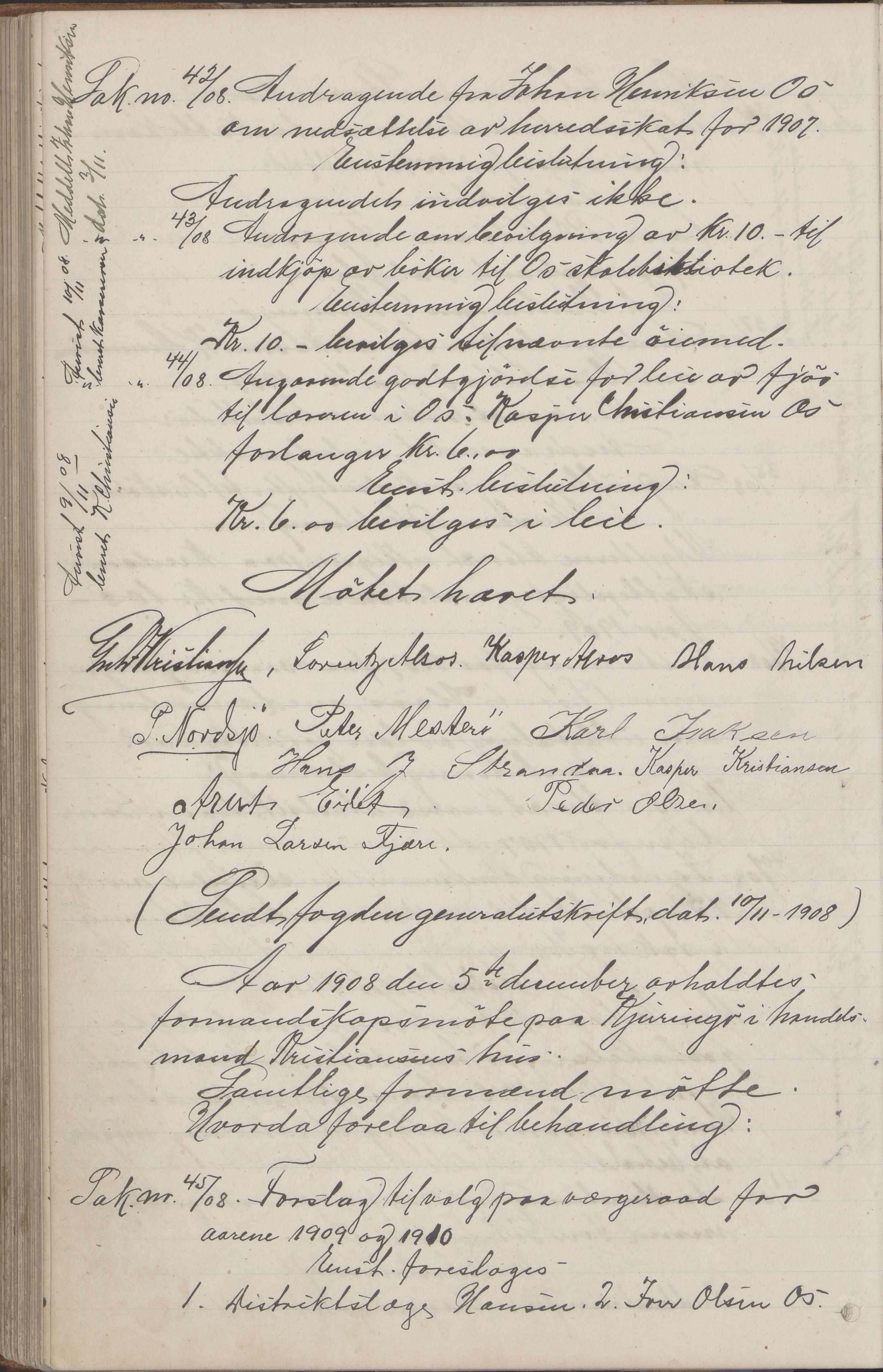 Kjerringøy kommune. Formannskapet, AIN/K-18441.150/A/Aa/L0002: Forhandlingsprotokoll Norfolden- Kjerringø formanskap, 1900-1911