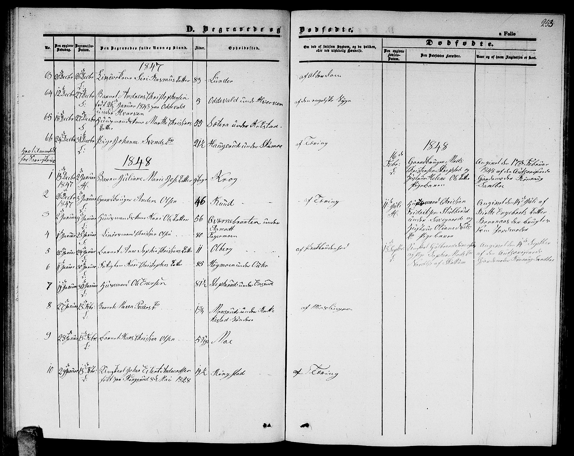 Høland prestekontor Kirkebøker, AV/SAO-A-10346a/G/Ga/L0003: Klokkerbok nr. I 3, 1846-1853, s. 253