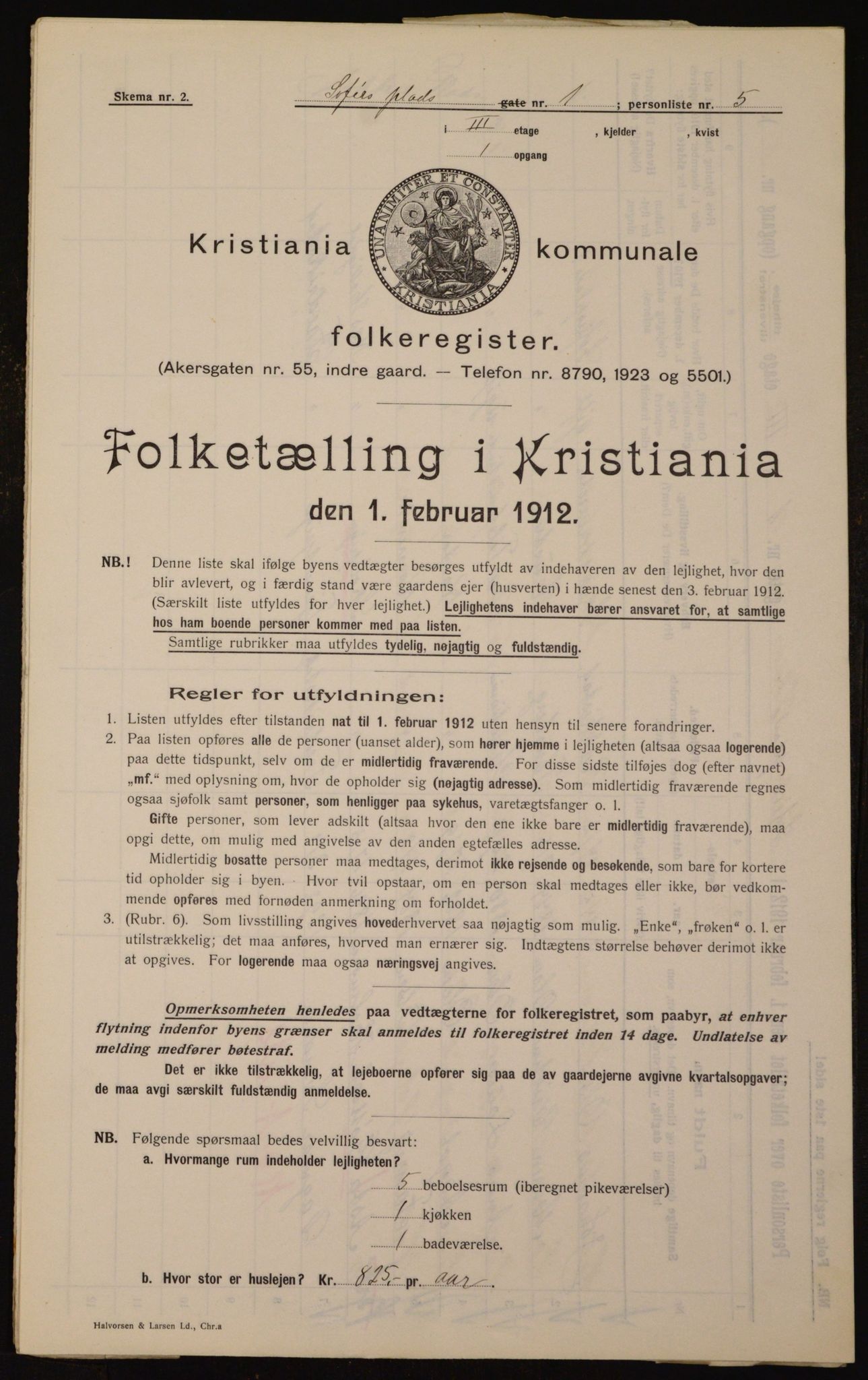 OBA, Kommunal folketelling 1.2.1912 for Kristiania, 1912, s. 99656