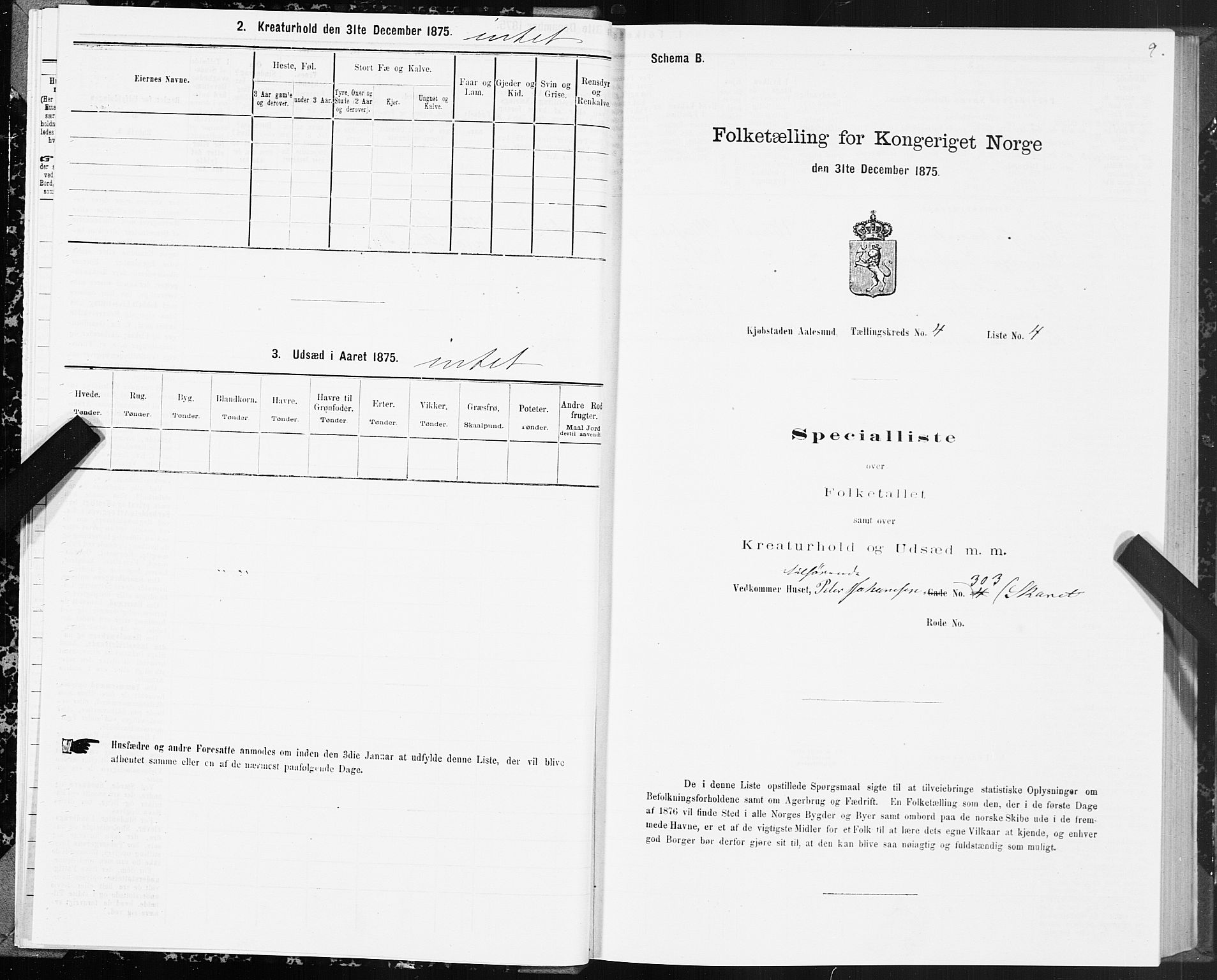 SAT, Folketelling 1875 for 1501P Ålesund prestegjeld, 1875, s. 4009