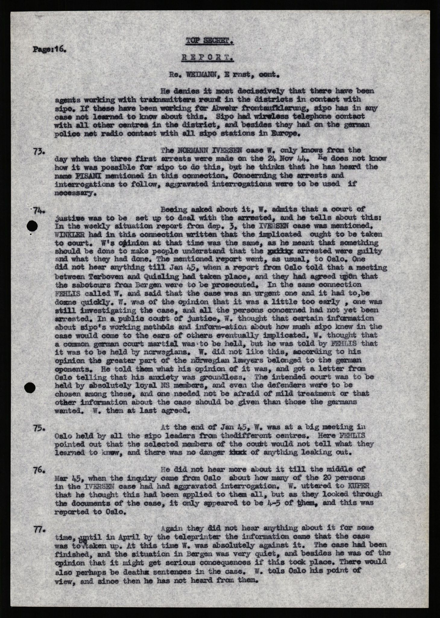 Forsvaret, Forsvarets overkommando II, AV/RA-RAFA-3915/D/Db/L0035: CI Questionaires. Tyske okkupasjonsstyrker i Norge. Tyskere., 1945-1946, s. 181