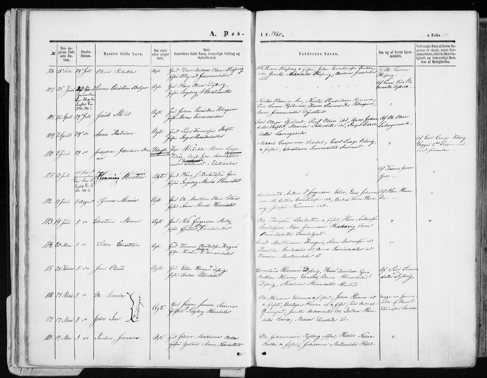 Ibestad sokneprestembete, AV/SATØ-S-0077/H/Ha/Haa/L0009kirke: Ministerialbok nr. 9, 1859-1868, s. 20