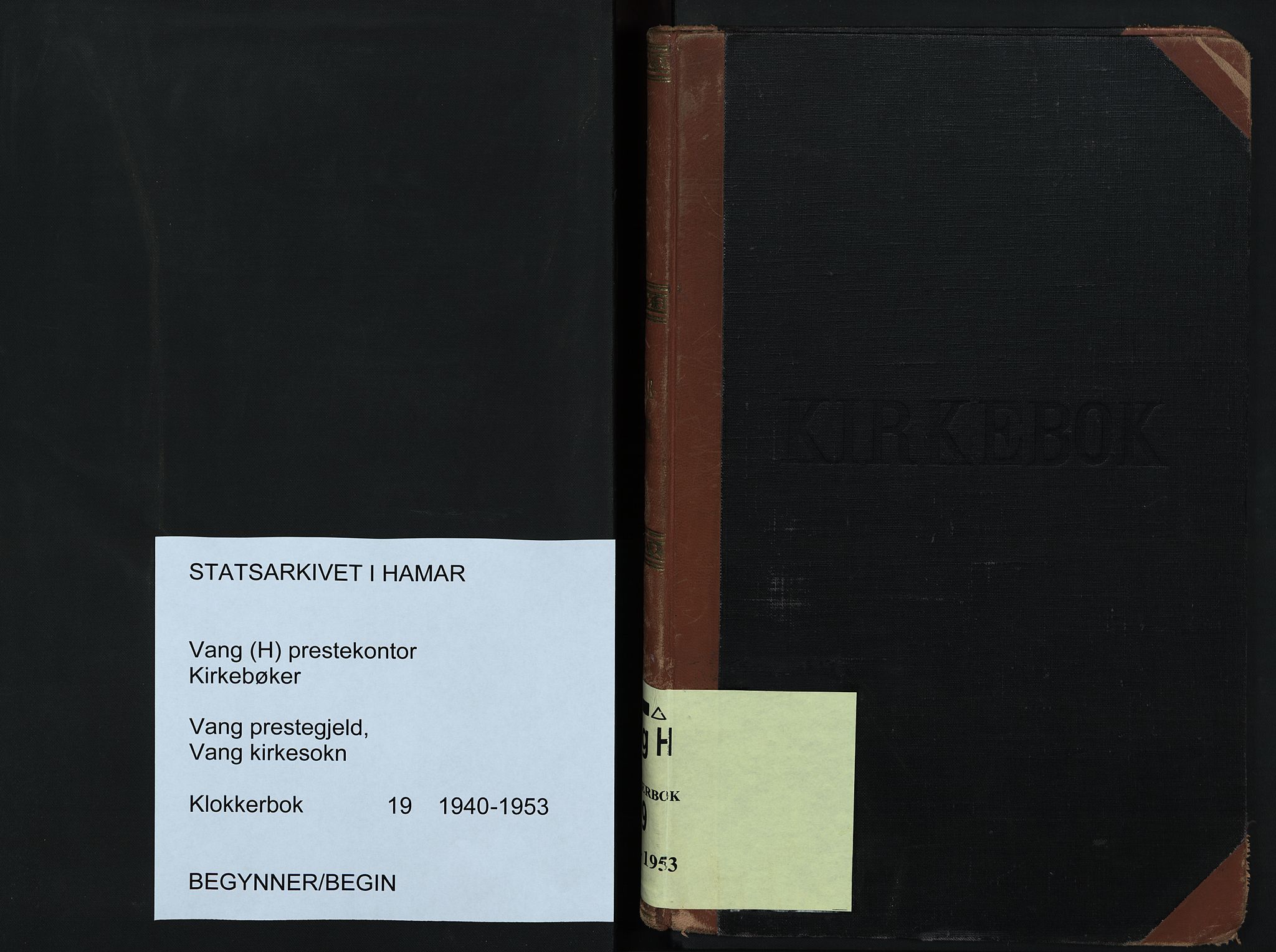 Vang prestekontor, Hedmark, SAH/PREST-008/H/Ha/Hab/L0019: Klokkerbok nr. 19, 1940-1953