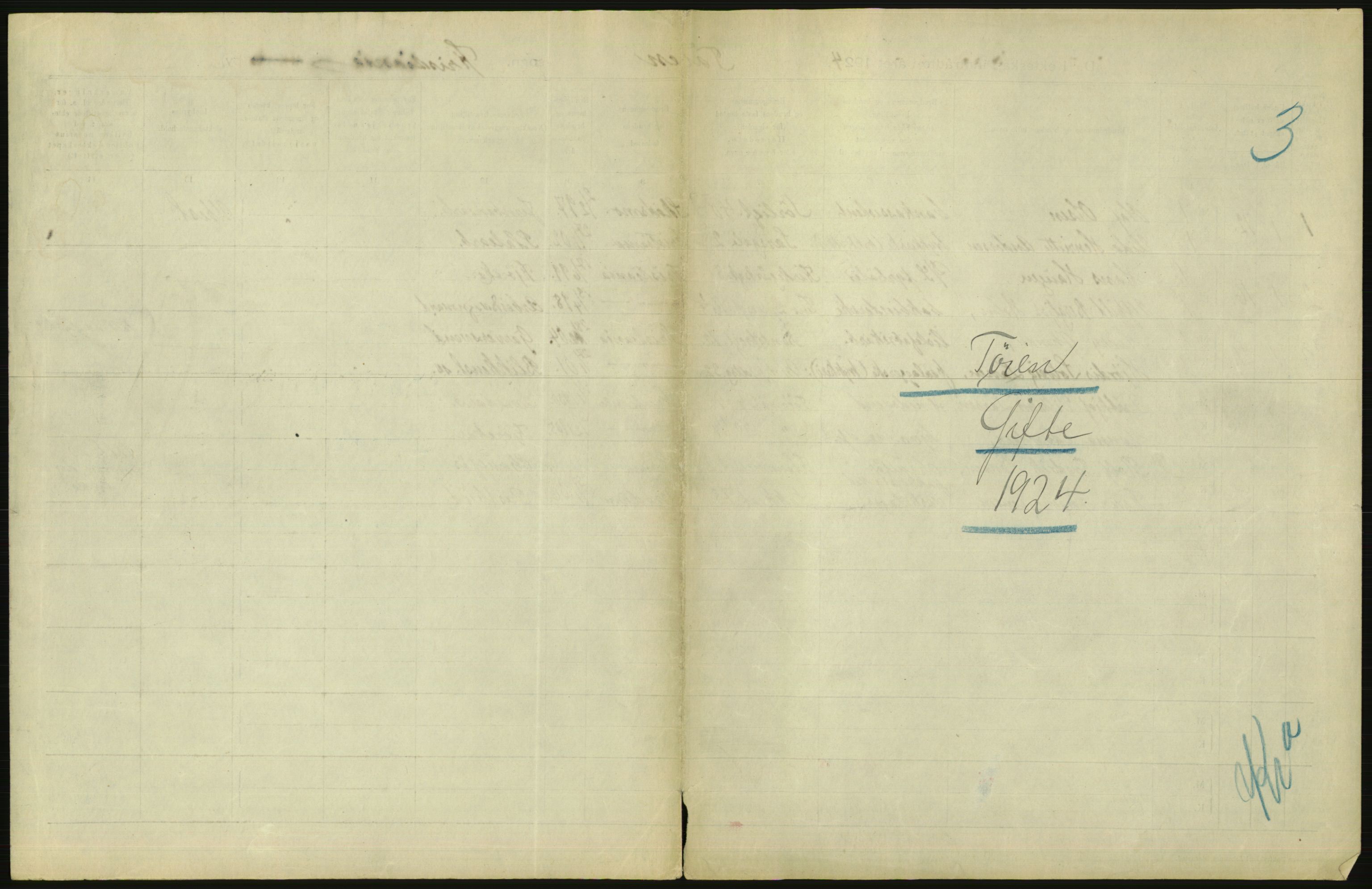 Statistisk sentralbyrå, Sosiodemografiske emner, Befolkning, RA/S-2228/D/Df/Dfc/Dfcd/L0007: Kristiania: Gifte, 1924, s. 693