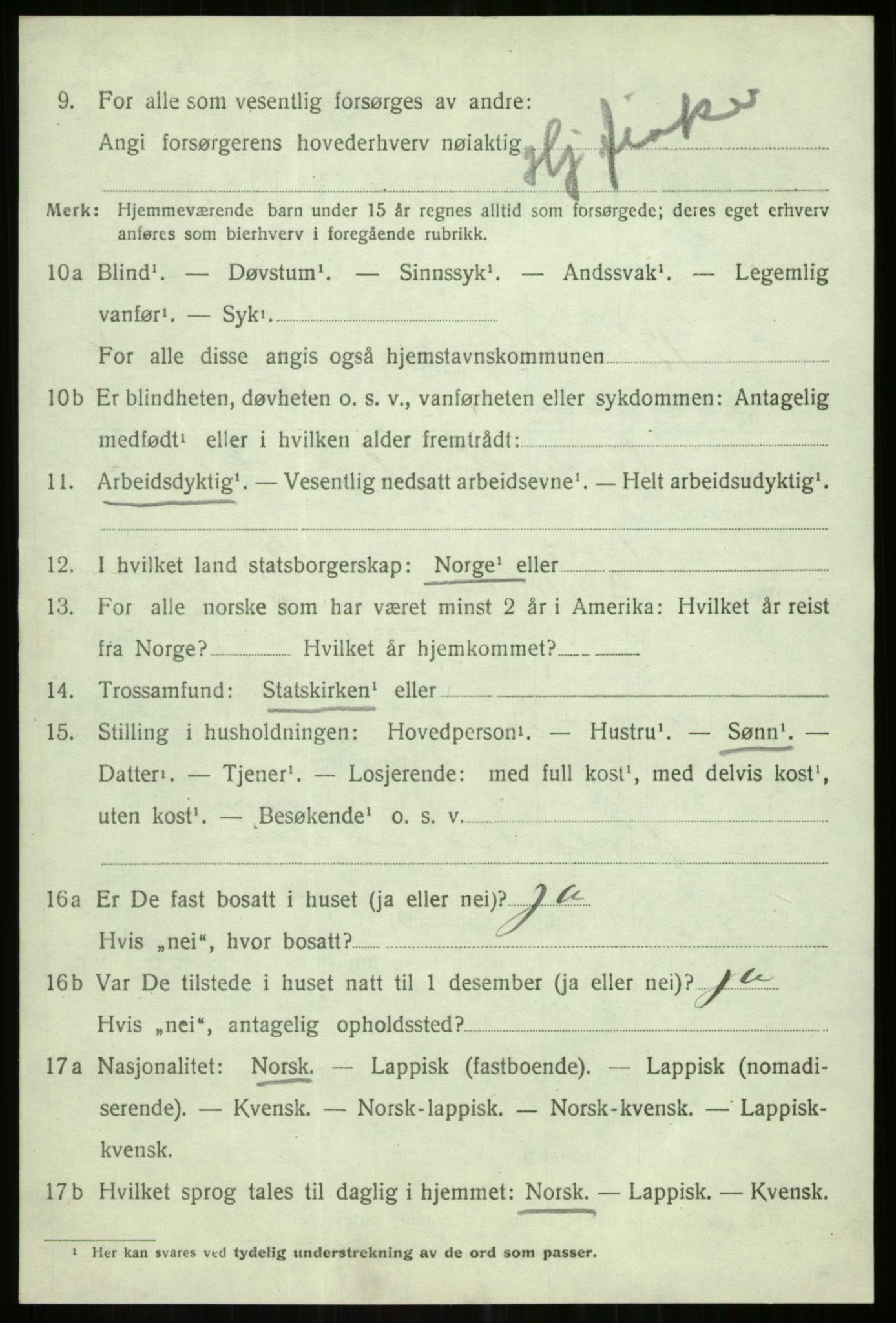 SATØ, Folketelling 1920 for 1936 Karlsøy herred, 1920, s. 2036