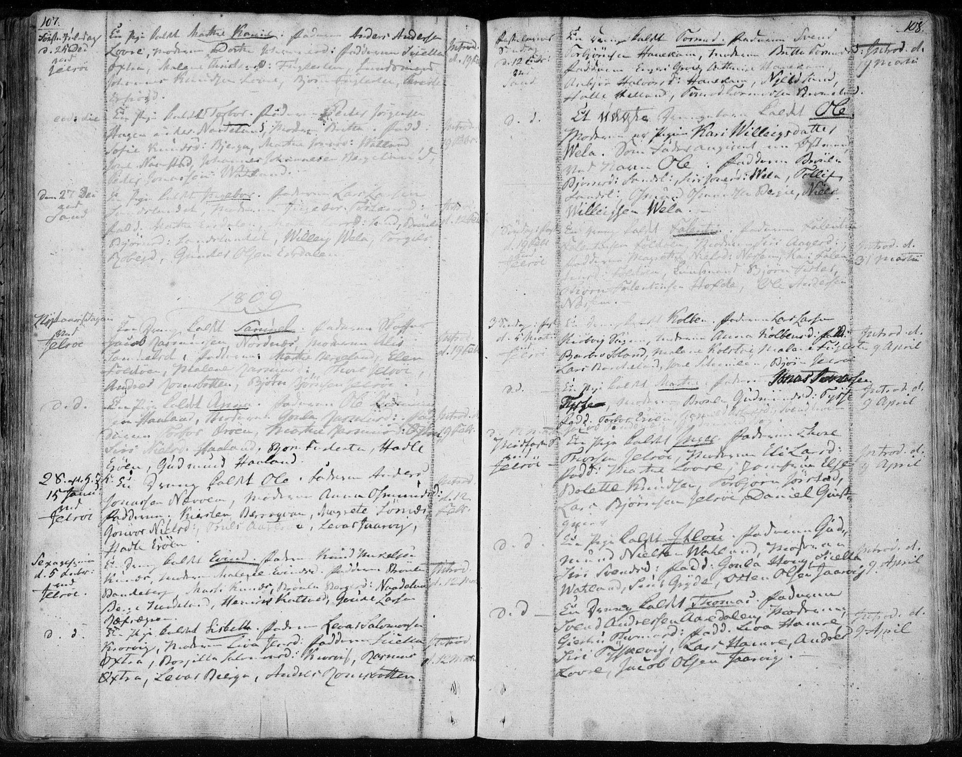 Jelsa sokneprestkontor, SAST/A-101842/01/IV: Ministerialbok nr. A 4, 1796-1816, s. 107-108