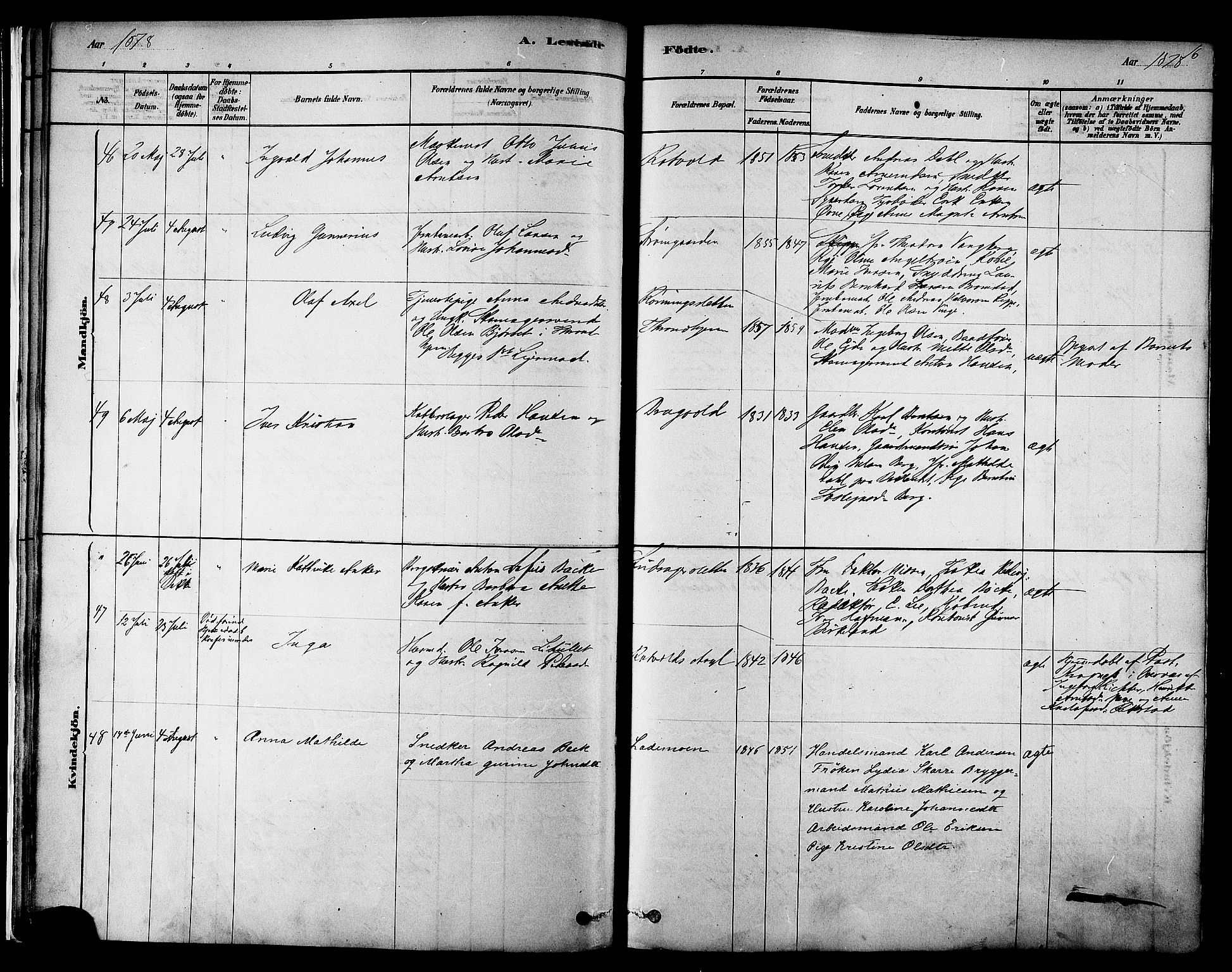 Ministerialprotokoller, klokkerbøker og fødselsregistre - Sør-Trøndelag, SAT/A-1456/606/L0294: Ministerialbok nr. 606A09, 1878-1886, s. 16