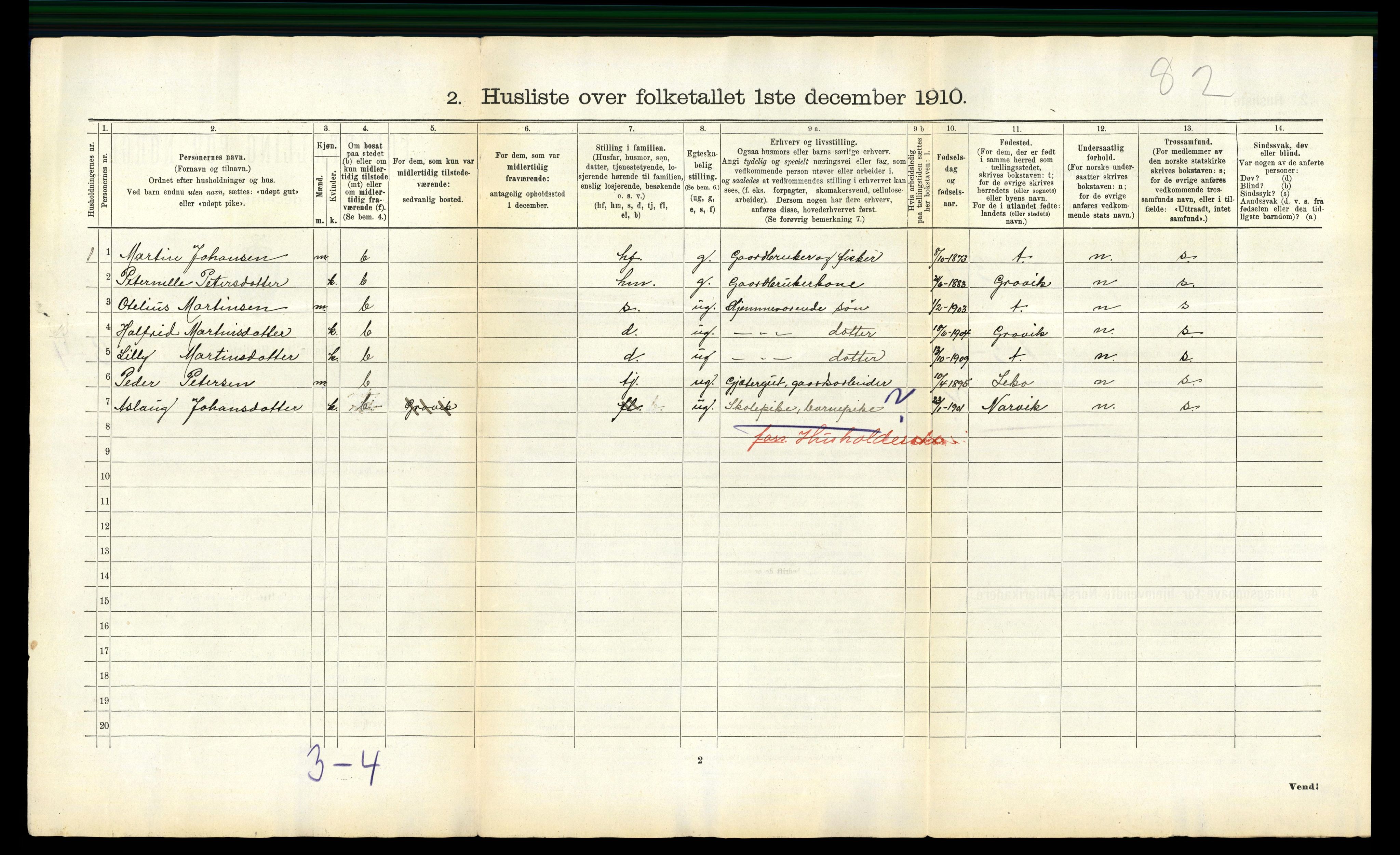 RA, Folketelling 1910 for 1811 Bindal herred, 1910, s. 51