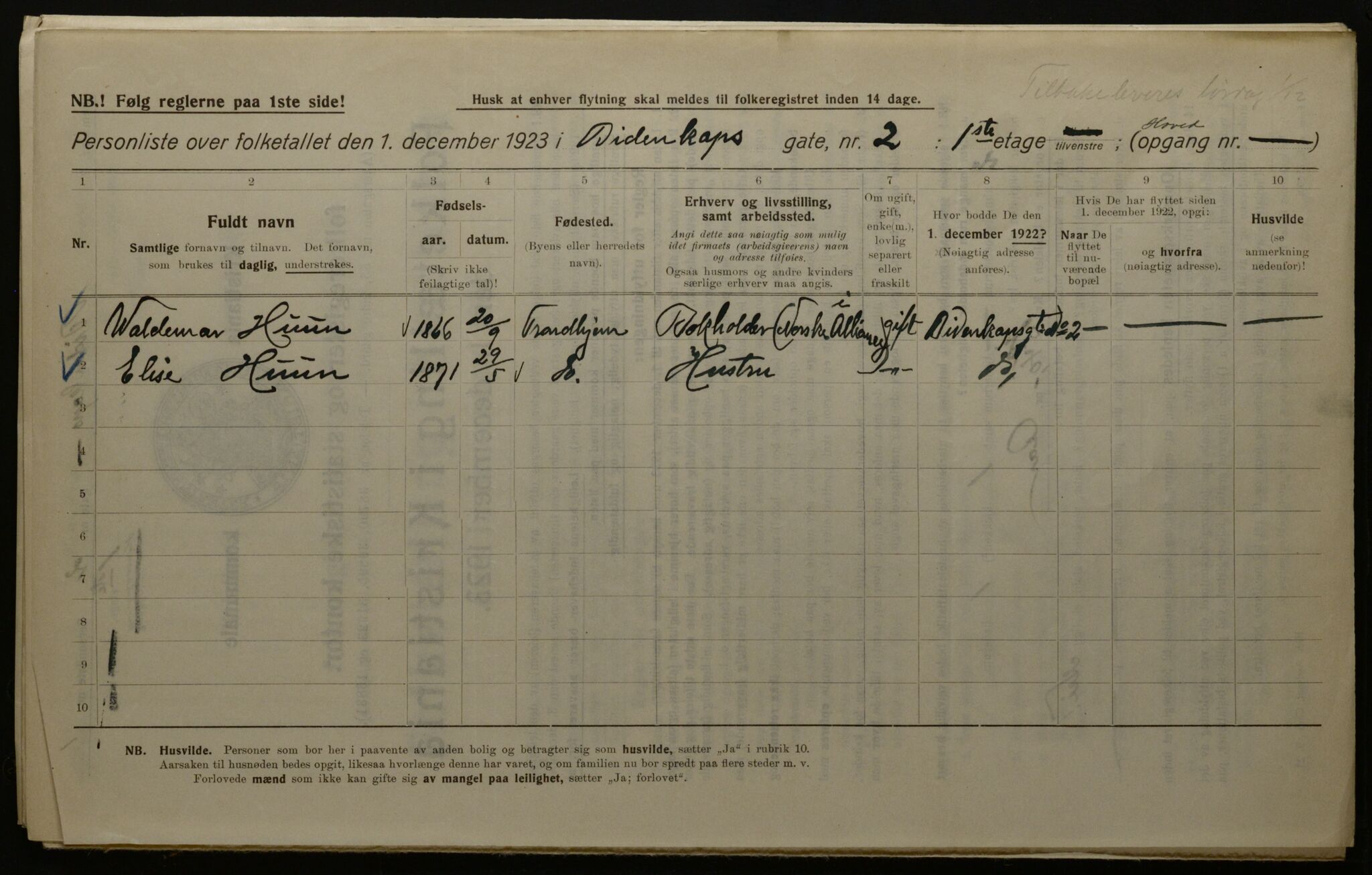 OBA, Kommunal folketelling 1.12.1923 for Kristiania, 1923, s. 5756