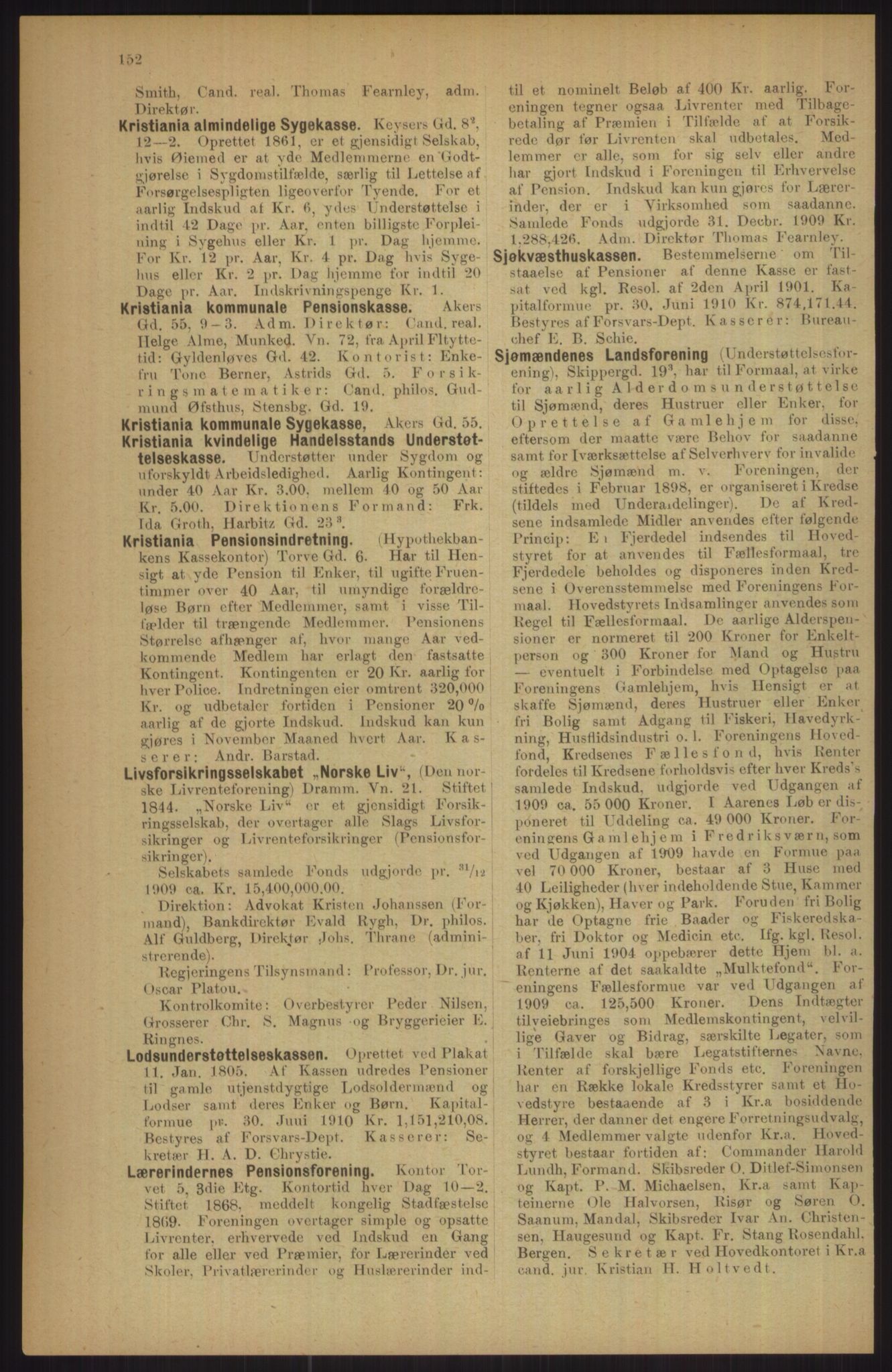 Kristiania/Oslo adressebok, PUBL/-, 1911, s. 152