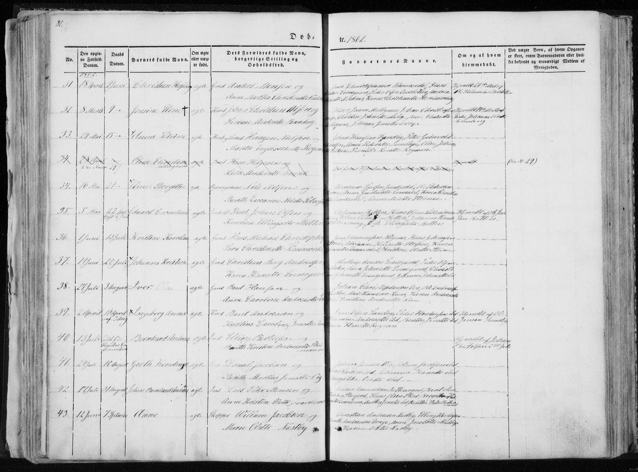 Ministerialprotokoller, klokkerbøker og fødselsregistre - Nordland, SAT/A-1459/847/L0666: Ministerialbok nr. 847A06, 1842-1871, s. 81