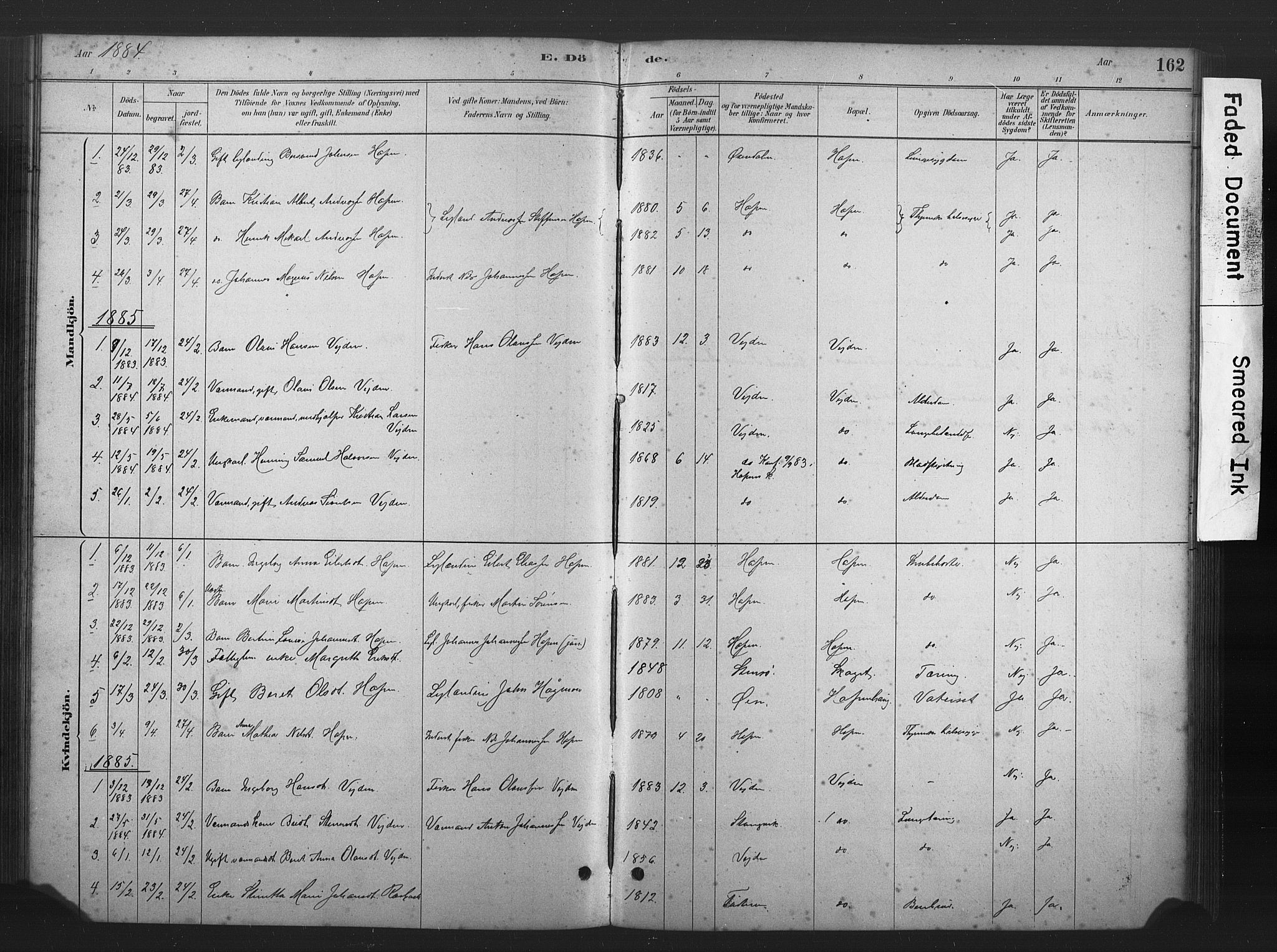 Ministerialprotokoller, klokkerbøker og fødselsregistre - Møre og Romsdal, AV/SAT-A-1454/583/L0954: Ministerialbok nr. 583A01, 1880-1906, s. 162